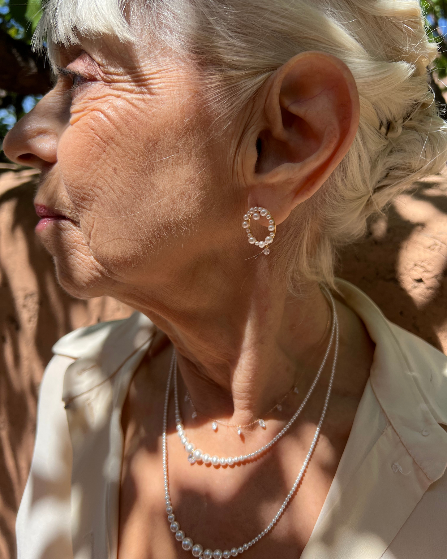 Boucles d’oreilles Ronde Aphrodite Perlée