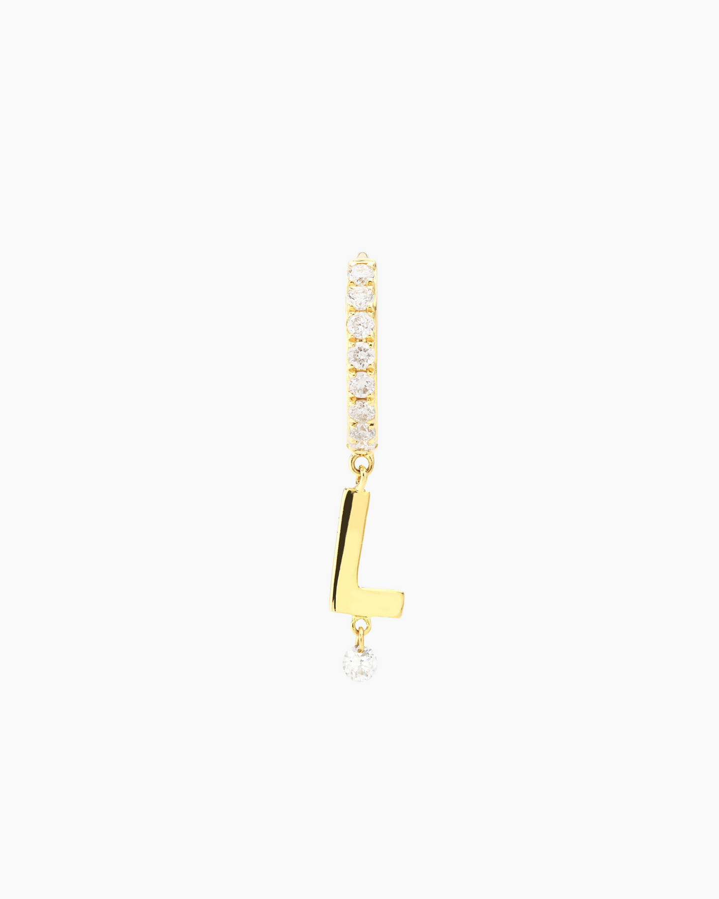 Piercing Alphabet hoop pavé or jaune