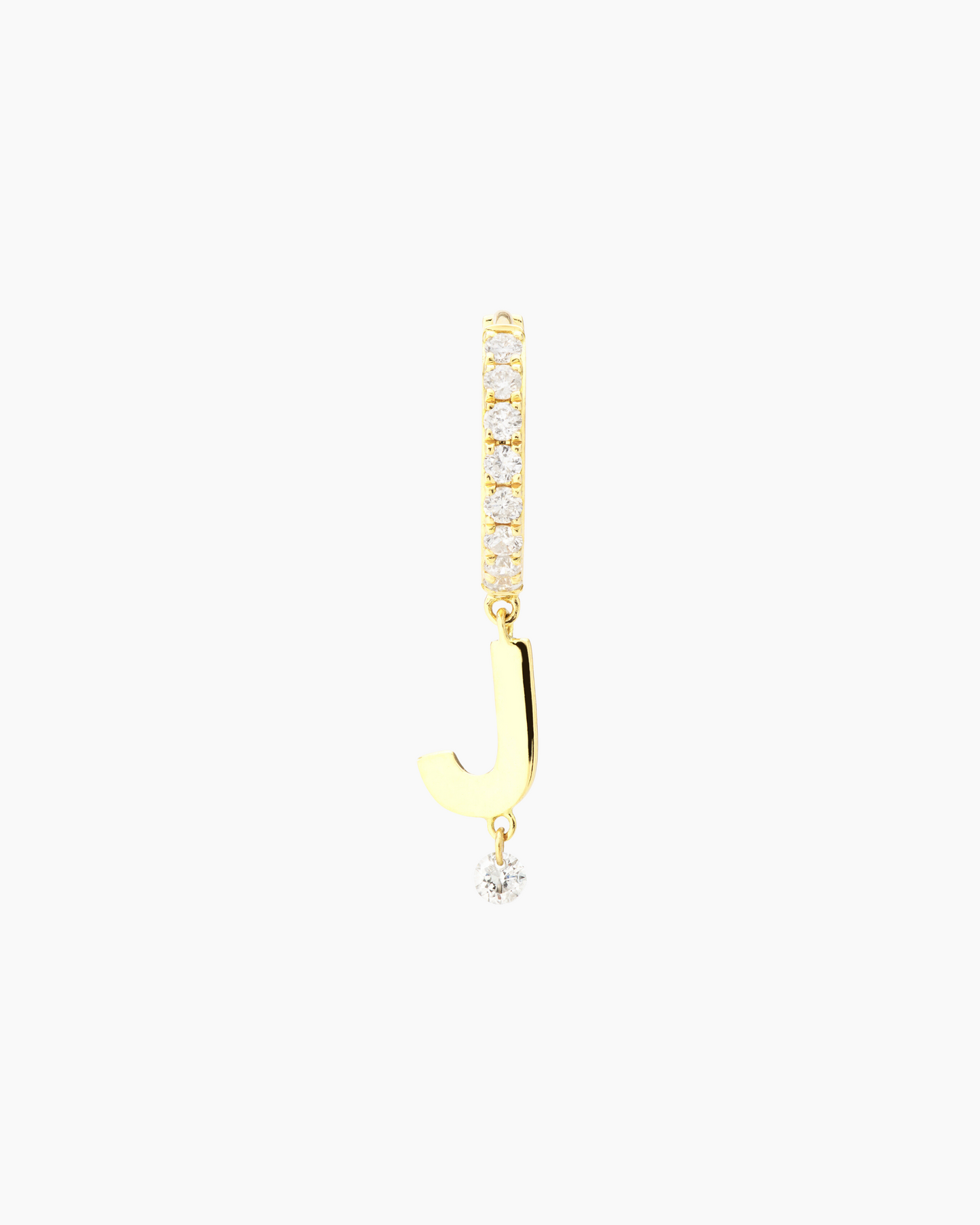 Piercing Alphabet hoop pavé or jaune