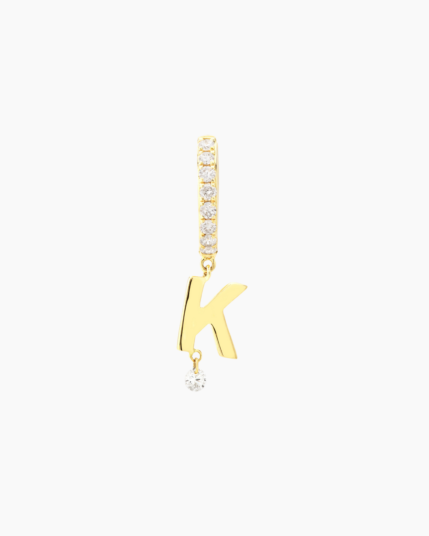 Piercing Alphabet hoop pavé or jaune
