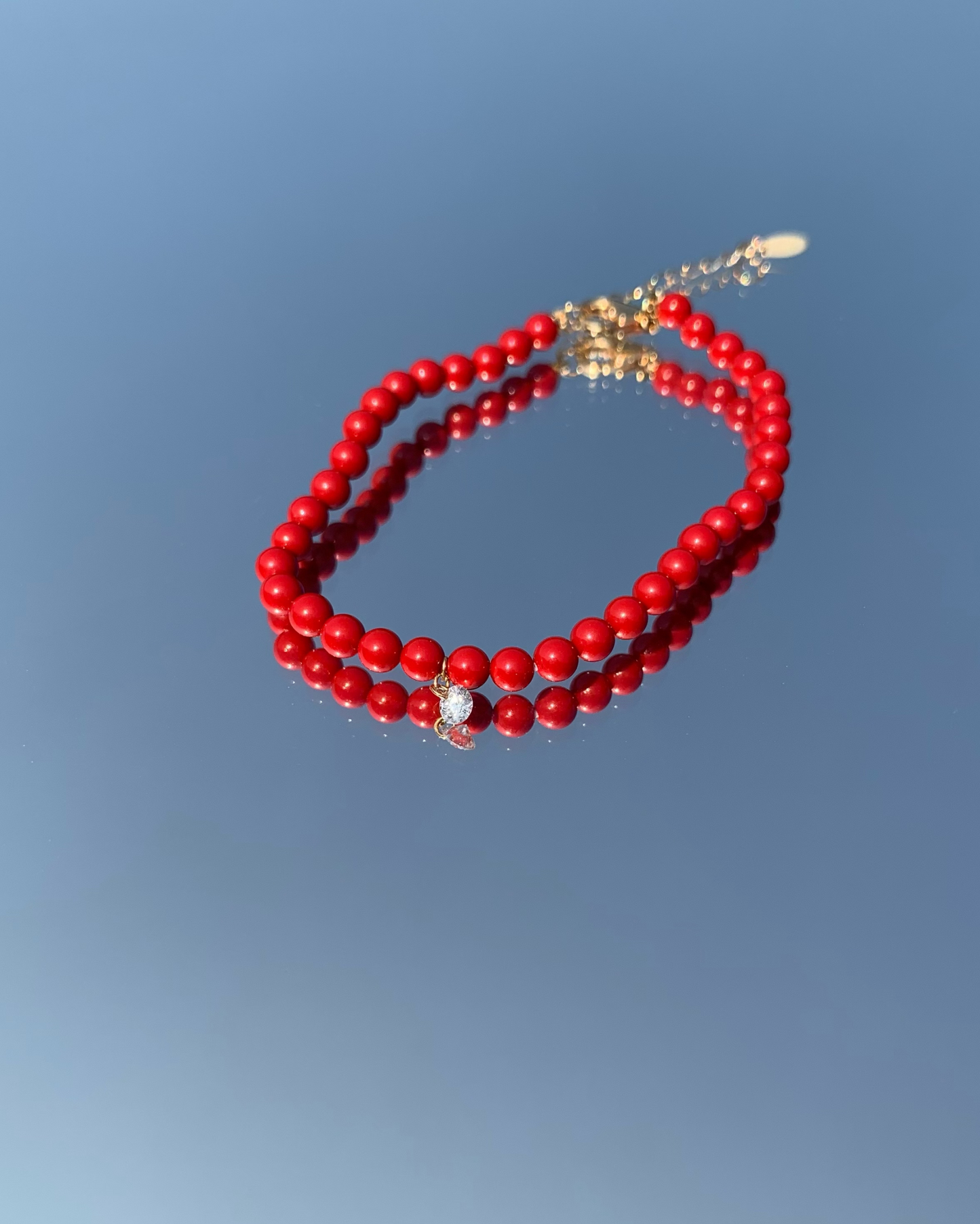 Bracelet Semi Precious 68 corail rouge or jaune