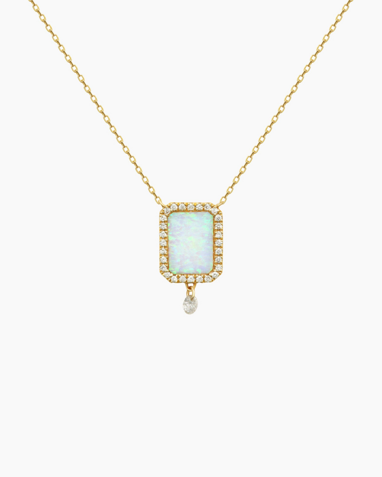 Collier Semi Precious Opale Blanche