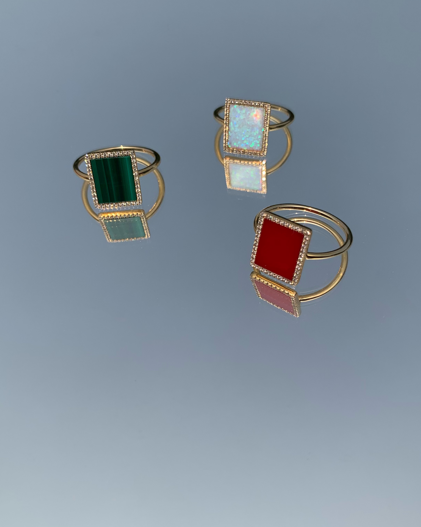 Bague Semi Precious Rectangle
