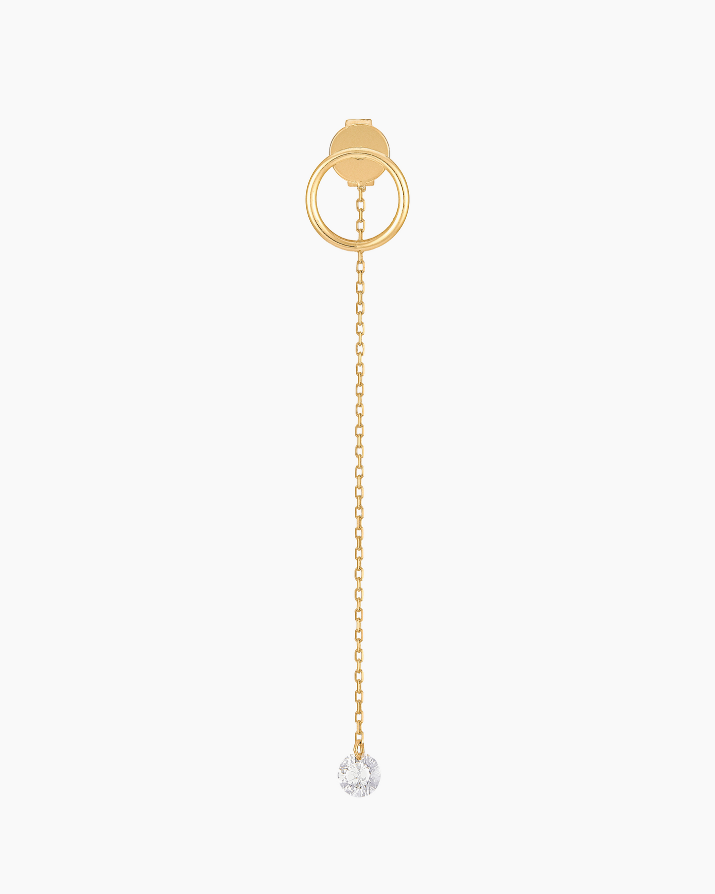 Boucles d'oreilles Hélios chaîne 1 diamant