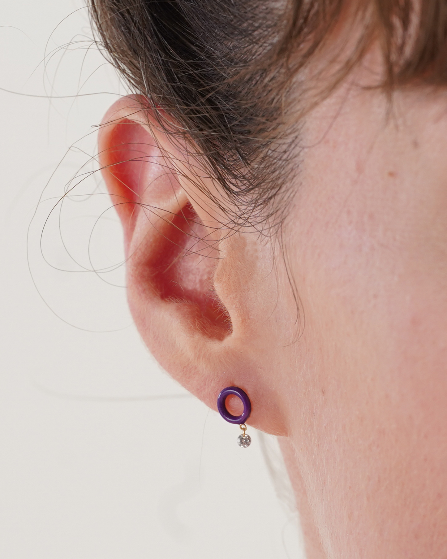Boucles d'oreilles Enamel Bohème violet