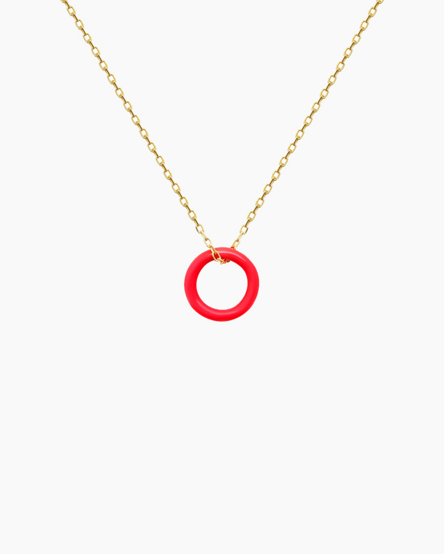 Collier Enamel cercle rose