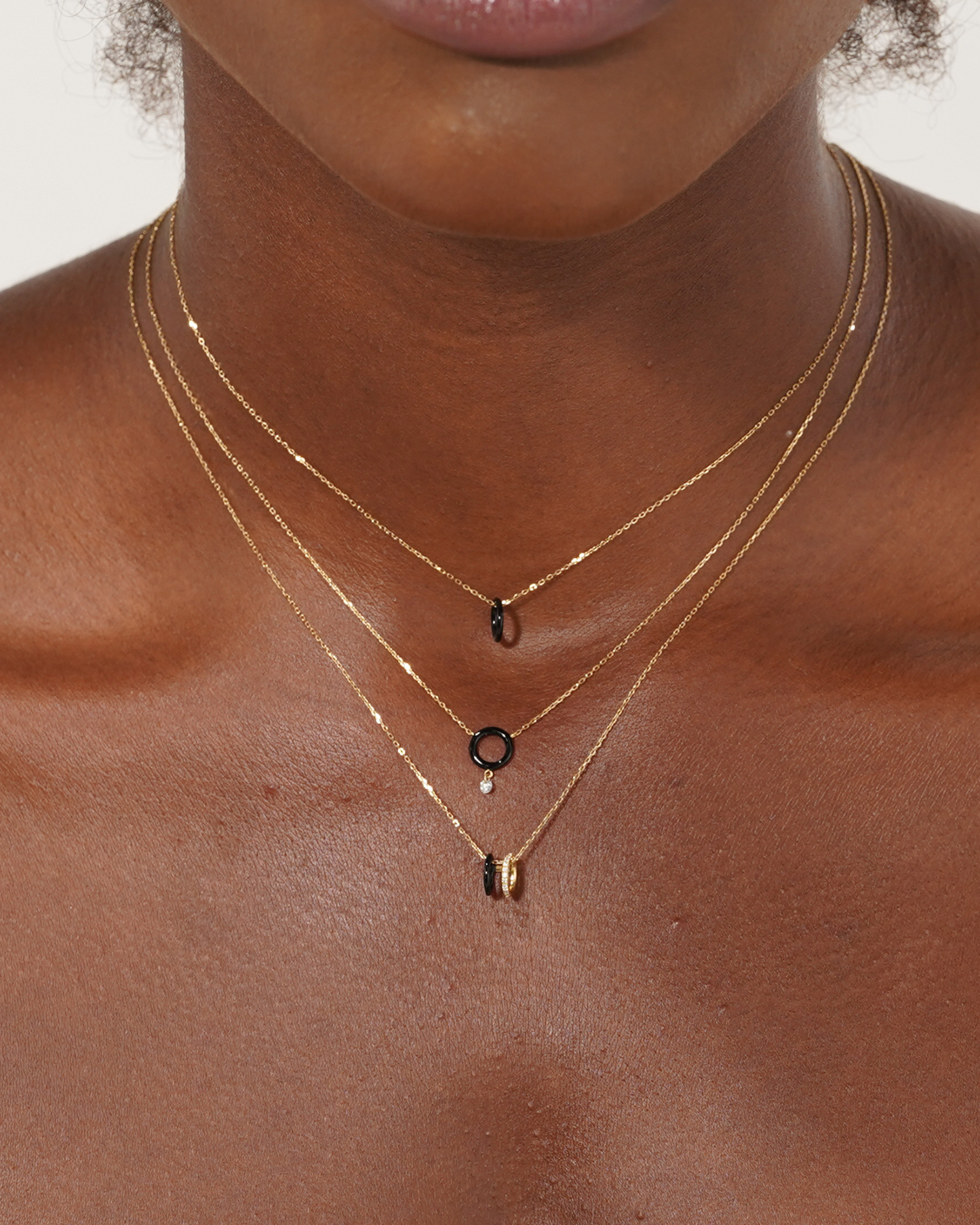 Collier Enamel cercle noir