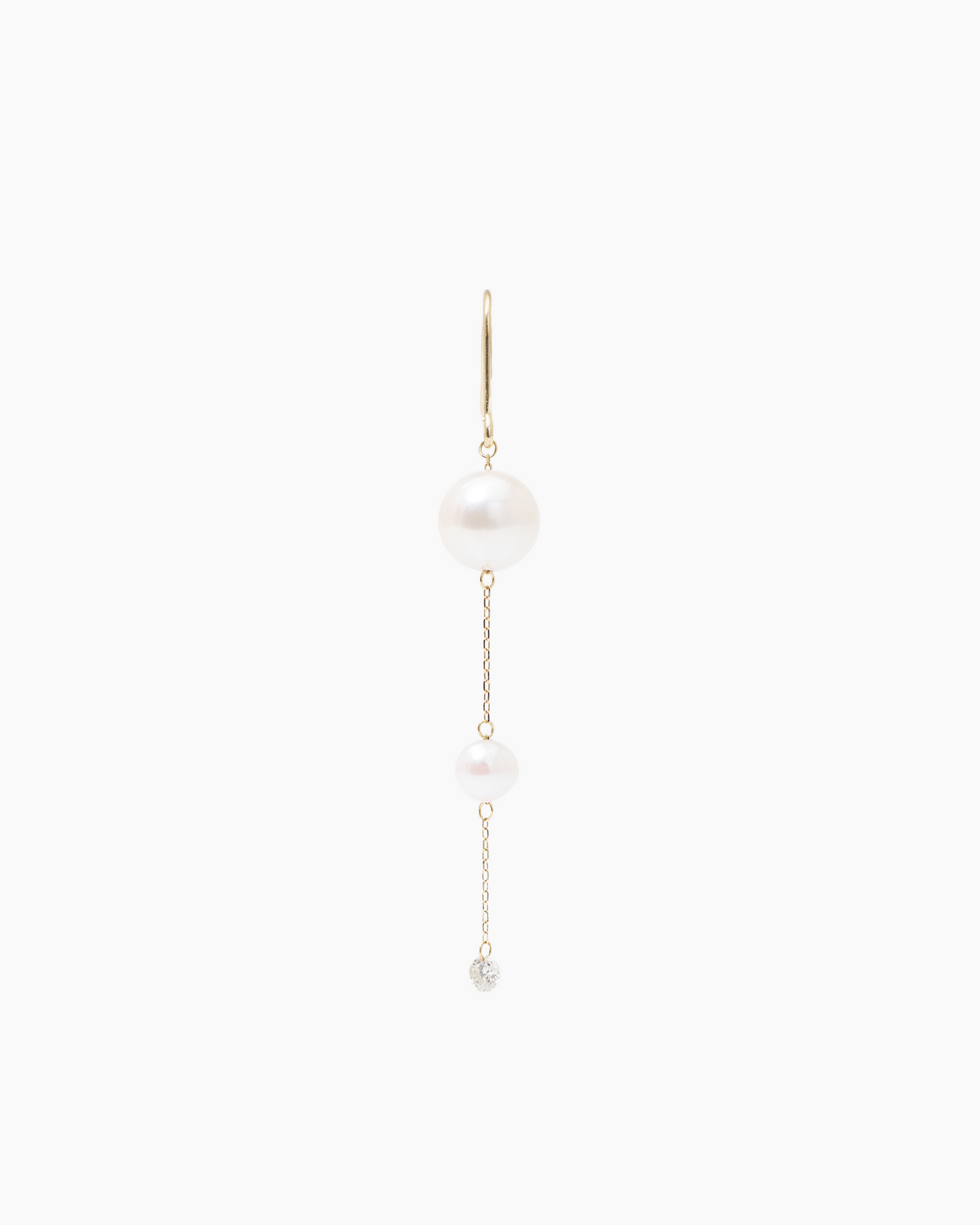 Boucle d’oreille double Perlée