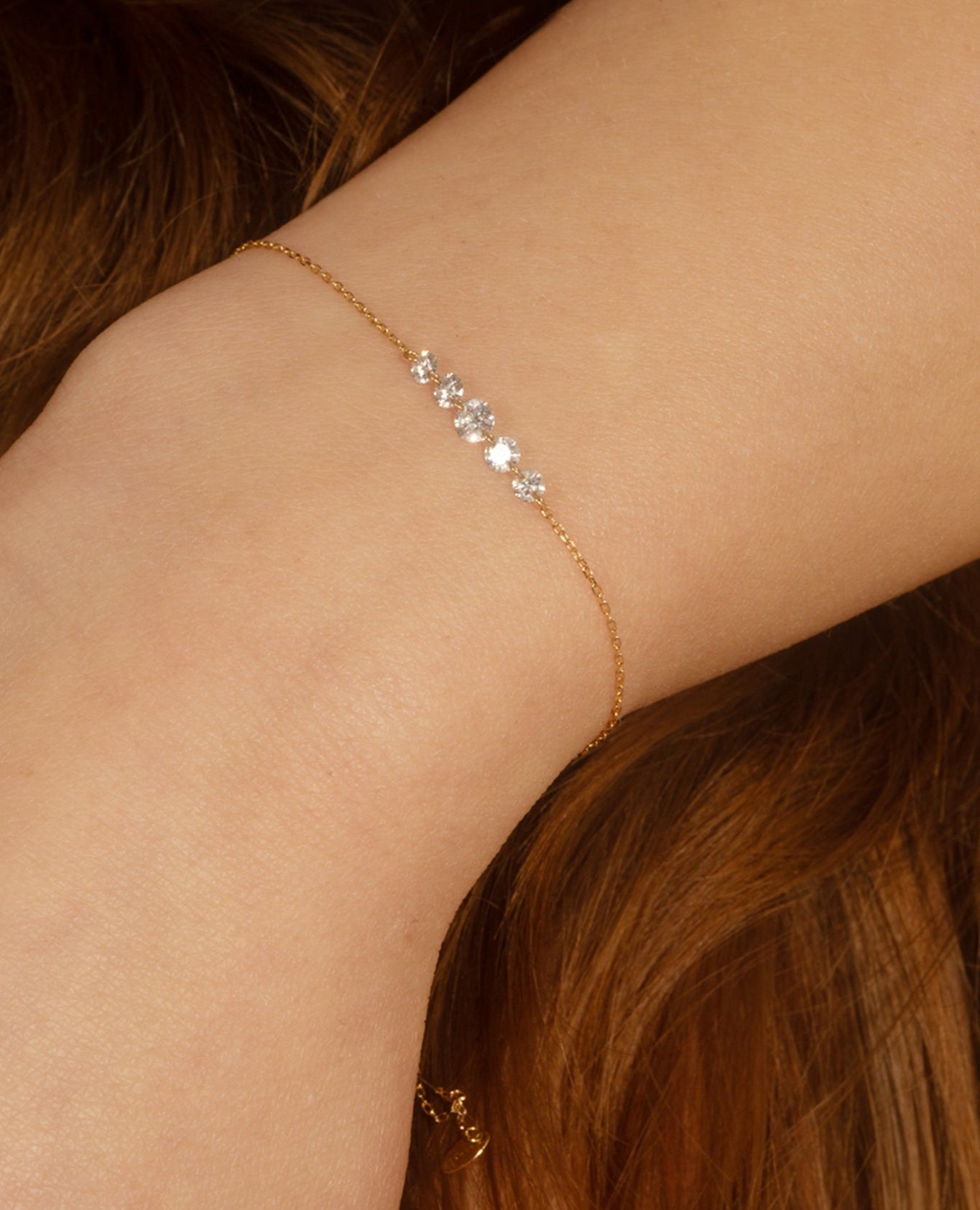 Bracelet Danaé ligne cinq diamants réunis