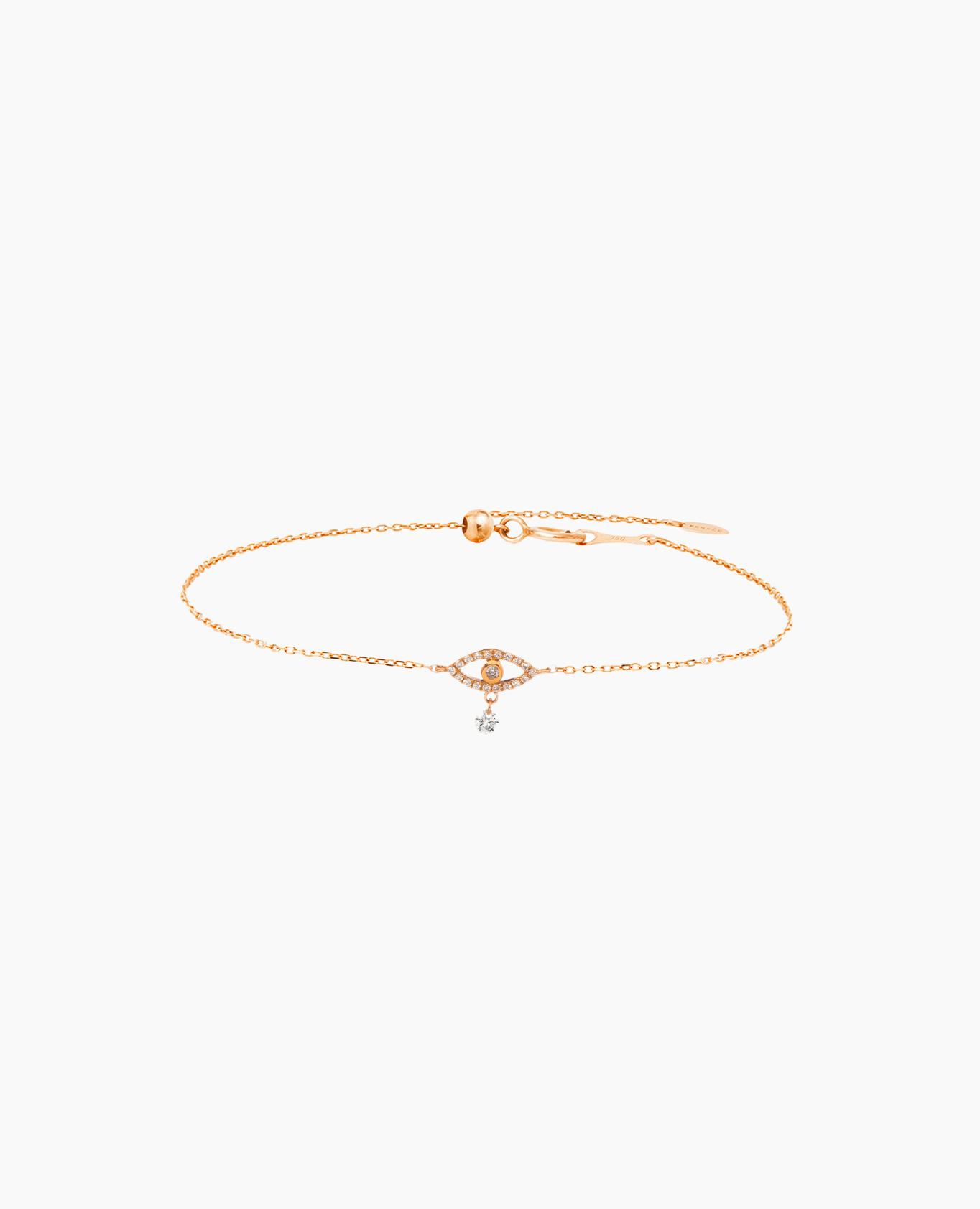Bracelet Eye pavé un diamant suspendu