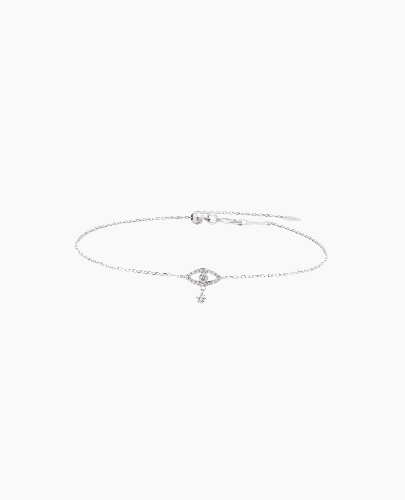 Bracelet Eye pavé un diamant suspendu