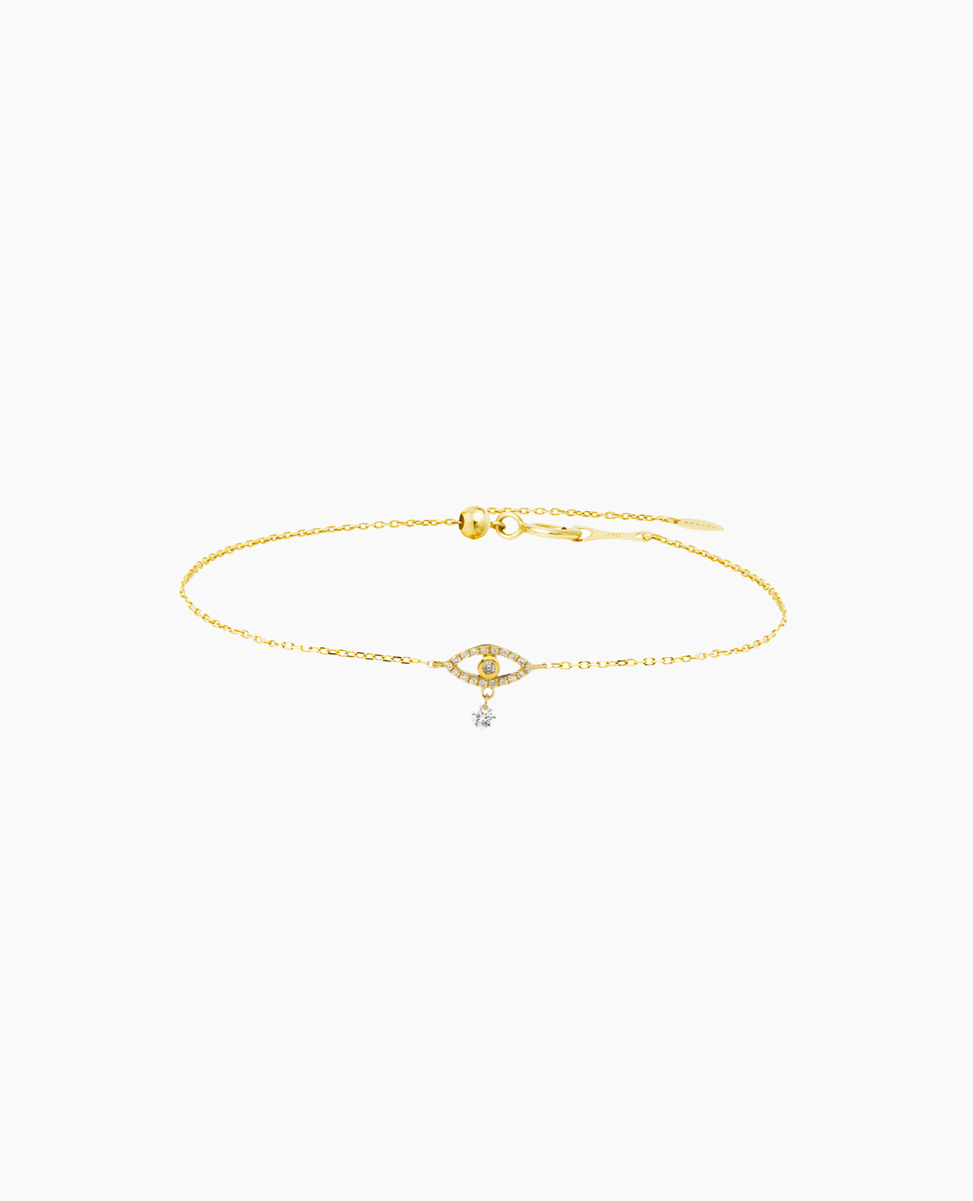 Bracelet Eye pavé un diamant suspendu