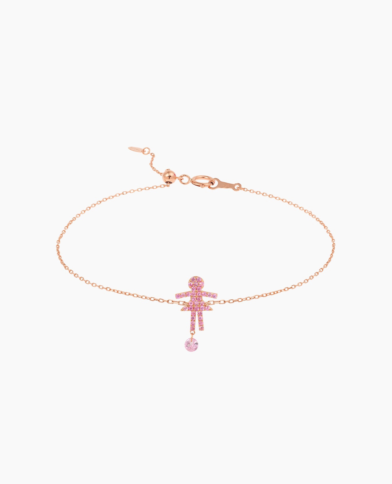 Bracelet Séléné Girl pavé Saphir Rose