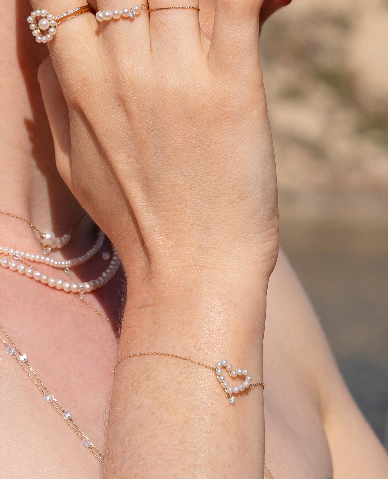 Bracelet Aphrodite cœur perle diamant