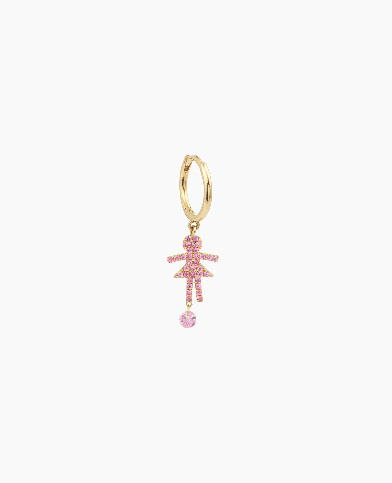 Boucle d'oreille Séléné anneau Girl pavée un saphir