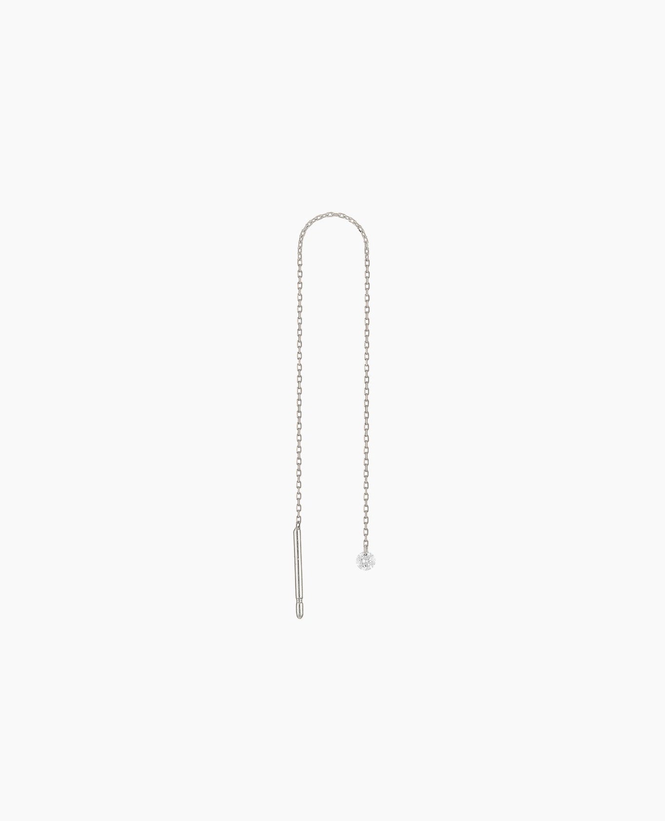 Boucles d'oreille Danaé diamant chaîne ligne Blanc