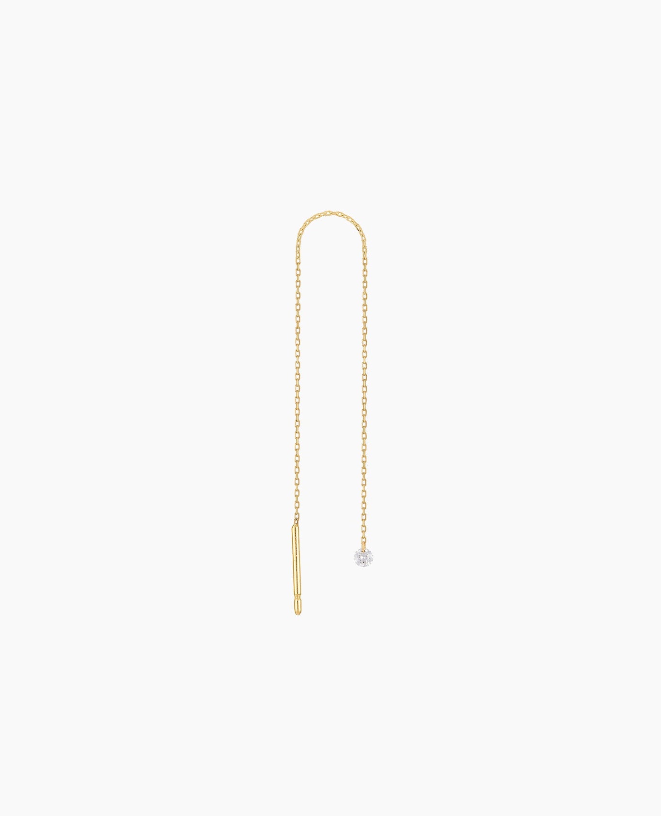Boucles d'oreille Danaé diamant chaîne lignen Jaune