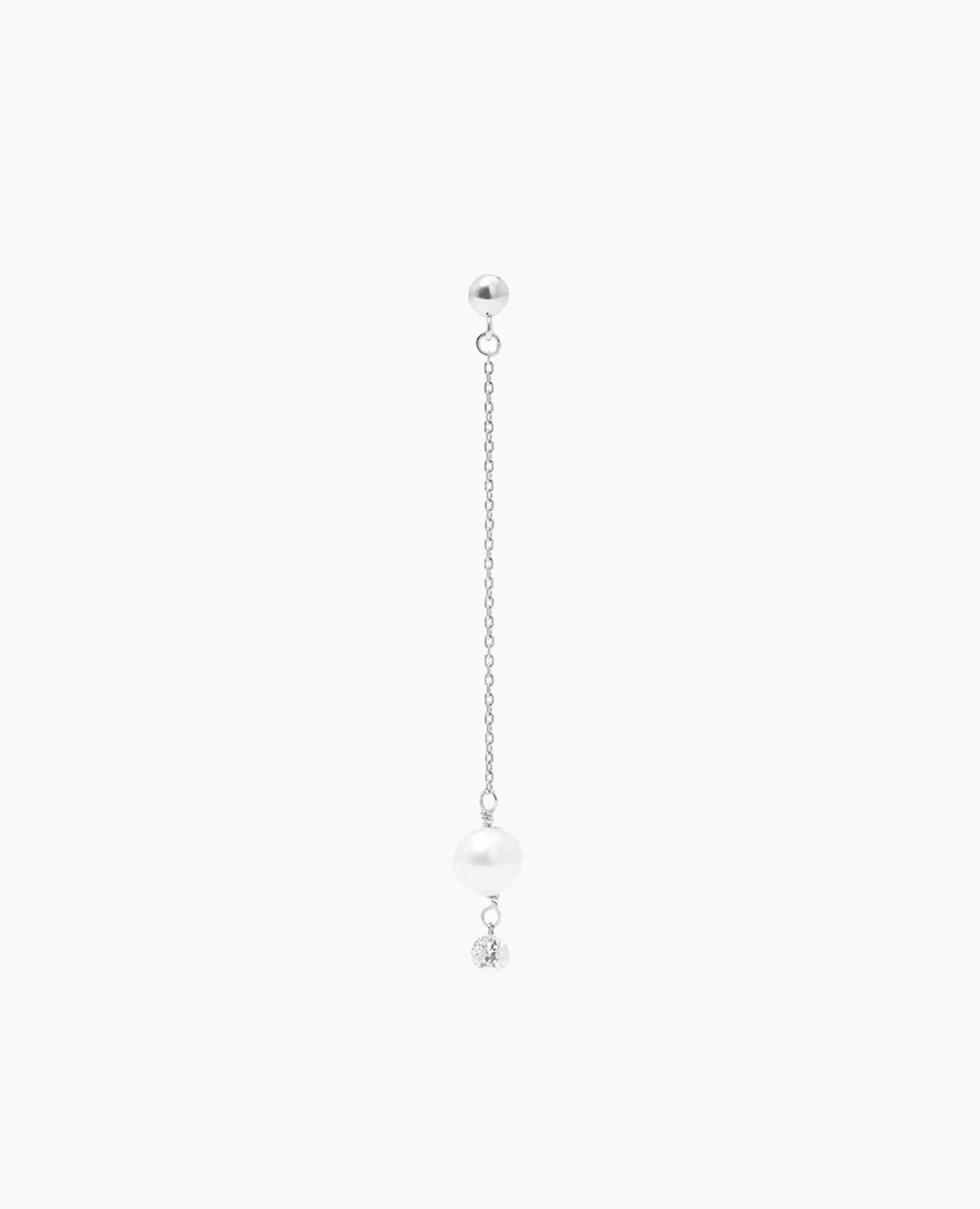 Boucle d'oreille longue Perlée