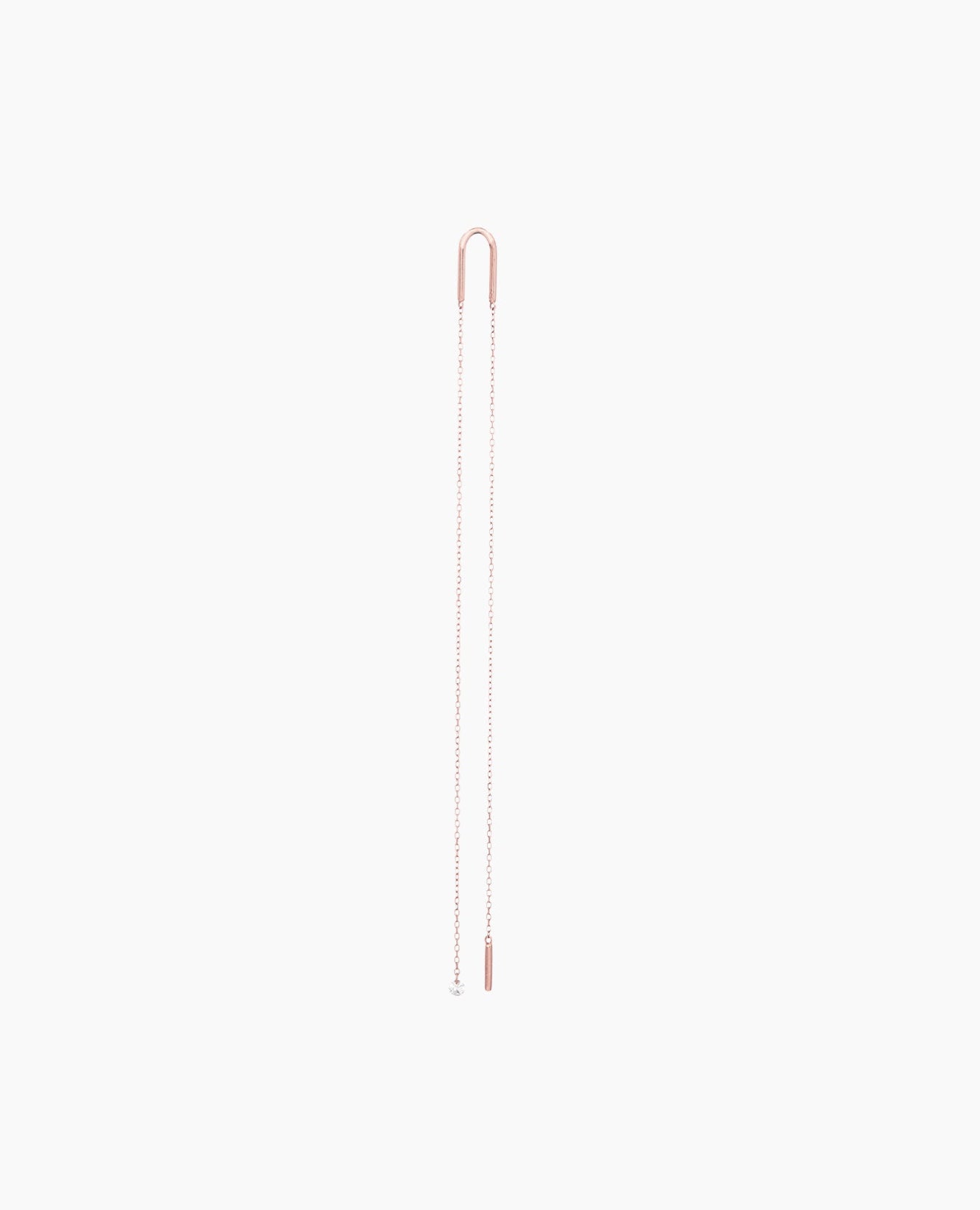Boucle d'oreille Danaé diamant chaîne longue Rose