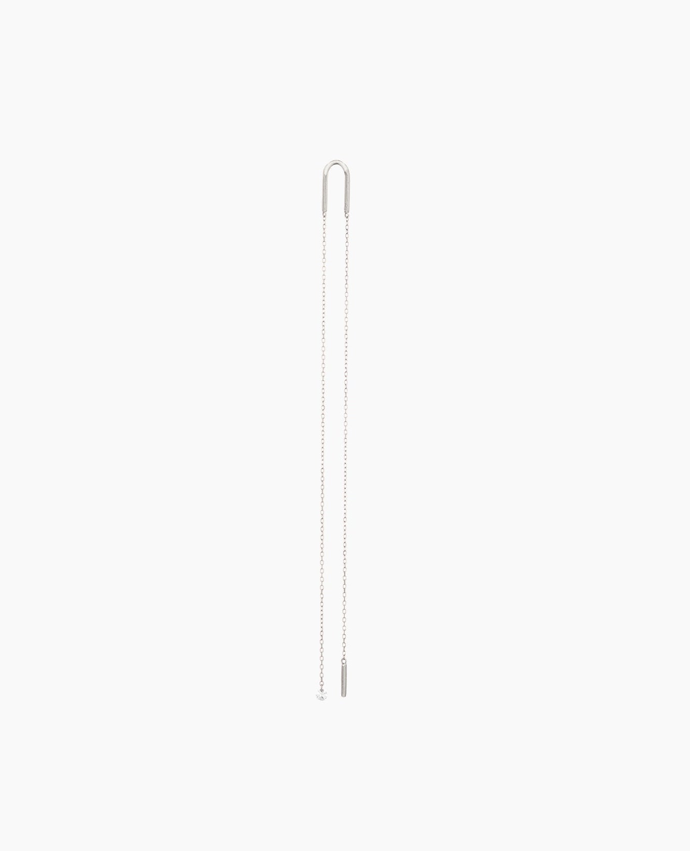 Boucle d'oreille Danaé diamant chaîne longue Blanc