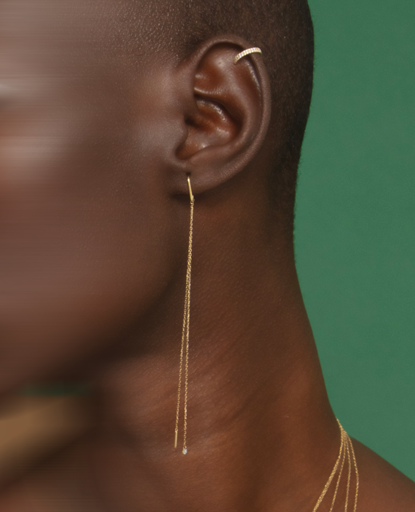 Danaé diamond long chain earring