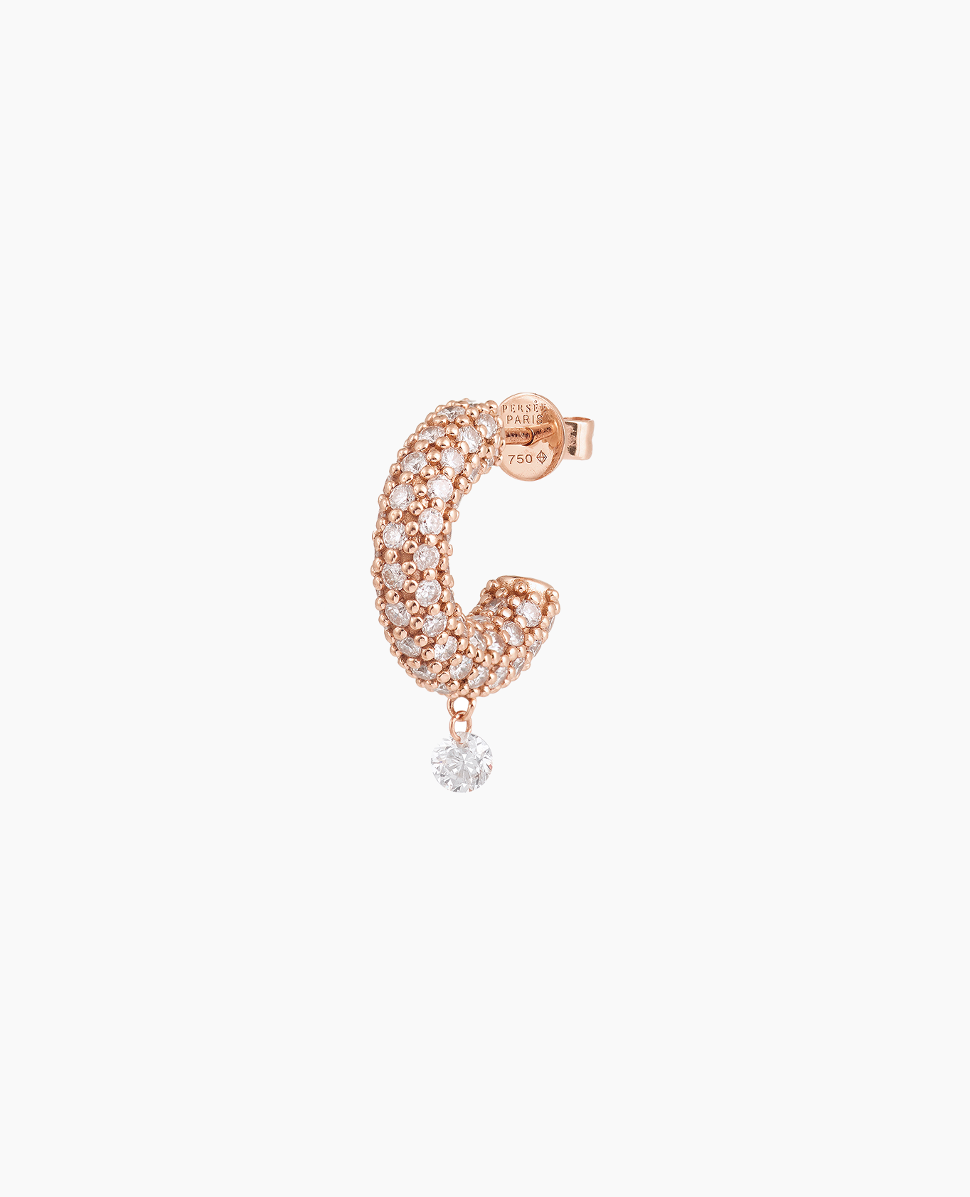 Mono boucle d’oreille créole pavée