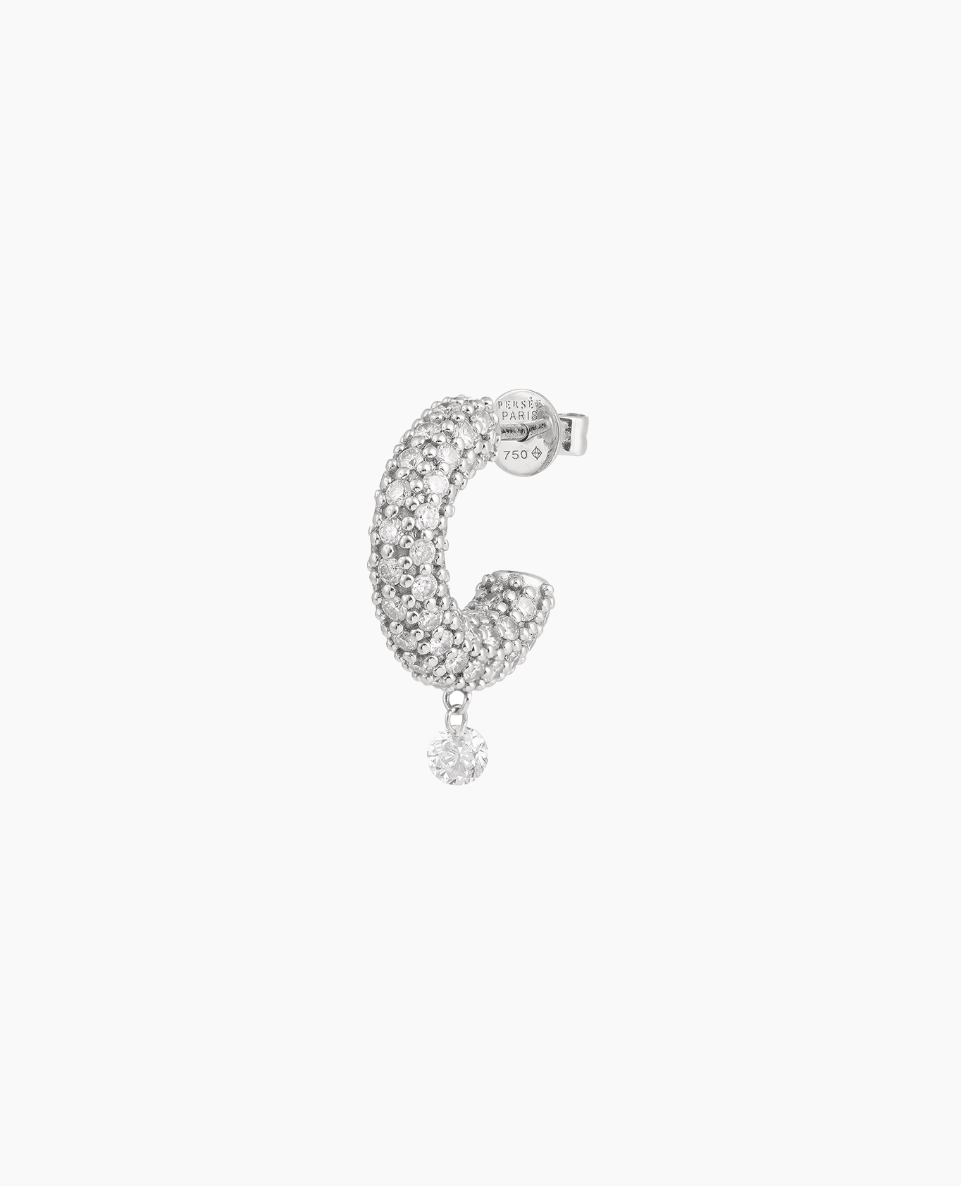 Mono boucle d’oreille créole pavée