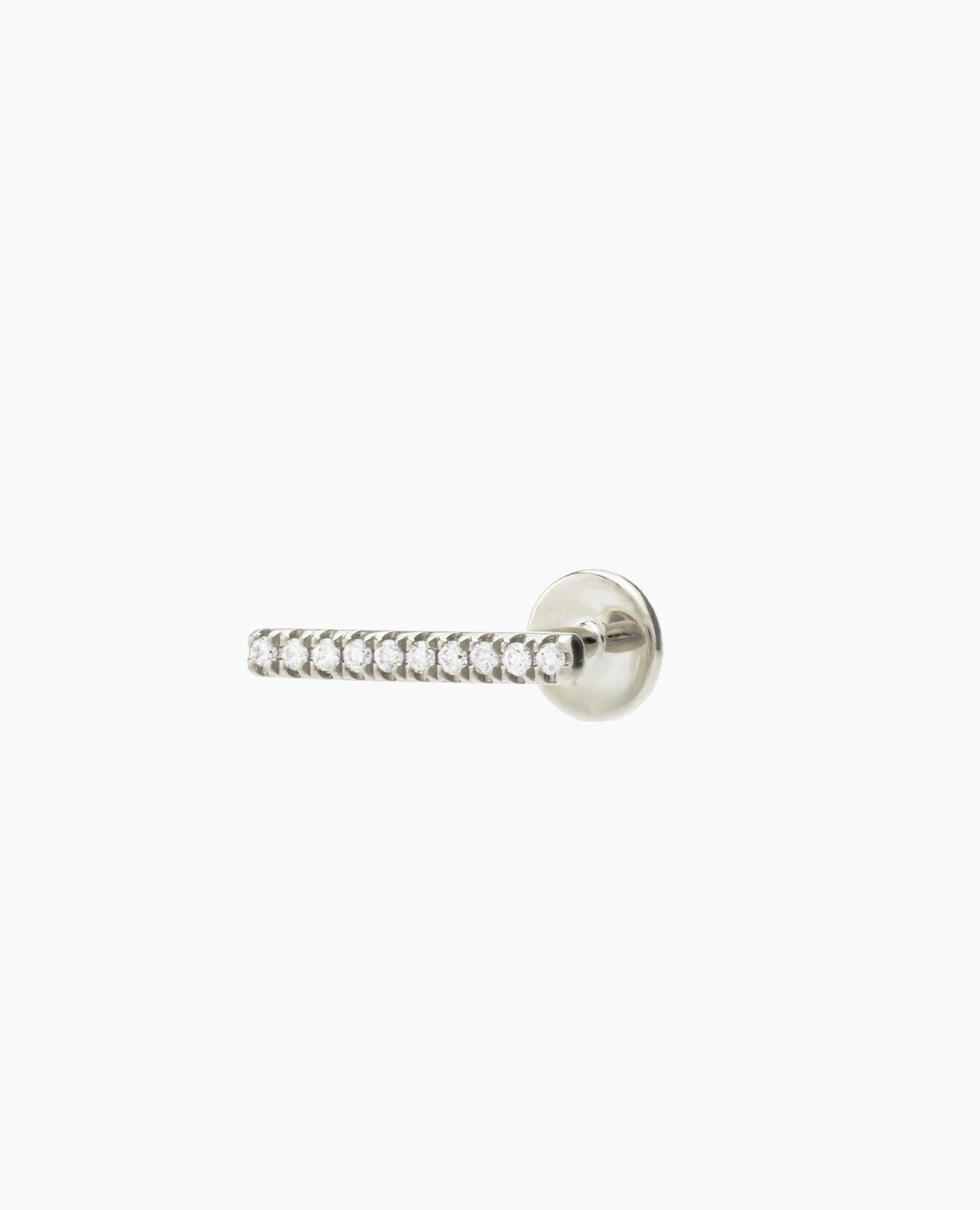 Piercing mini barre pavé Blanc