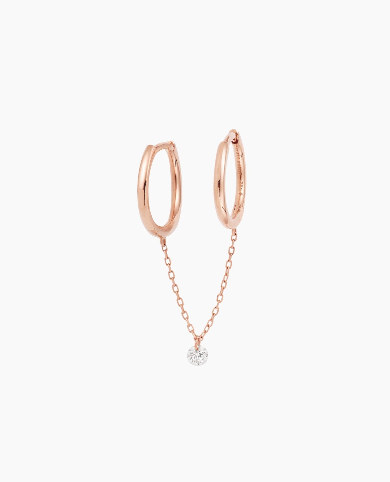 Piercing Chaînette double hoops un diamant