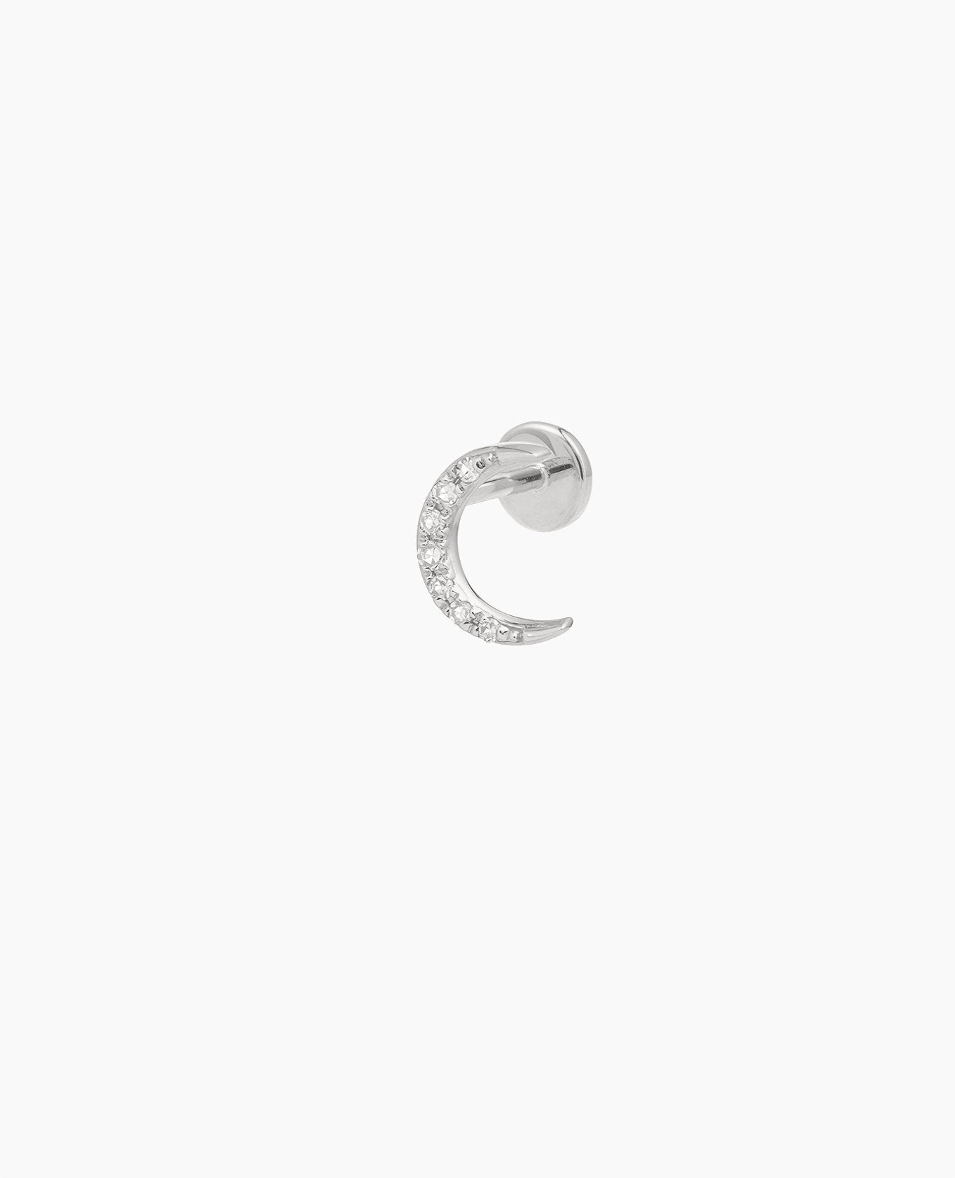 Boucle d'oreille Séléné Lune pavée