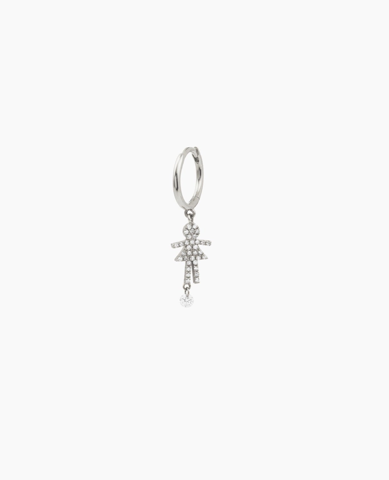 Boucle d'oreille Séléné Girl Blanc