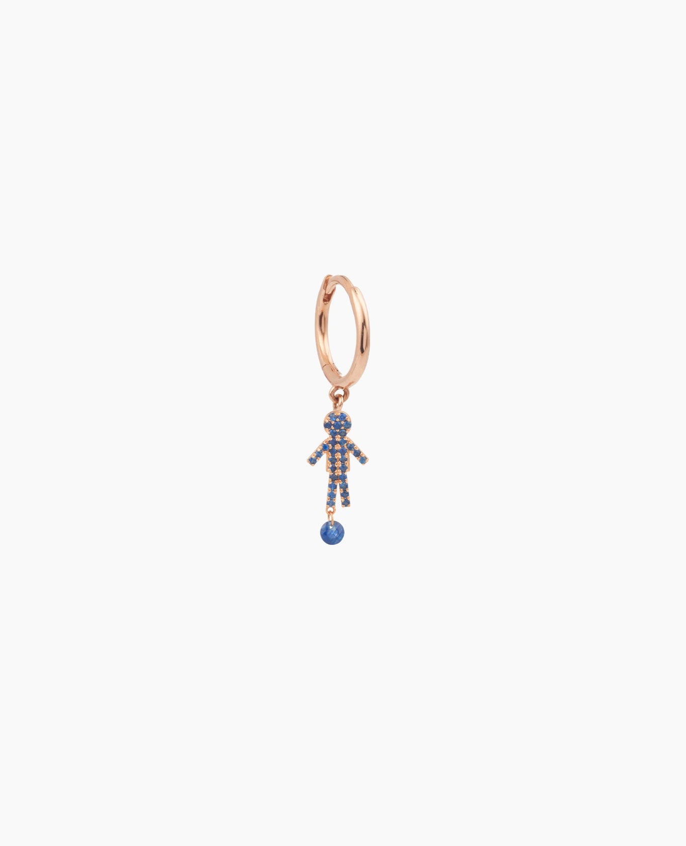 Boucle d'oreille Séléné anneau Boy pavée un saphir