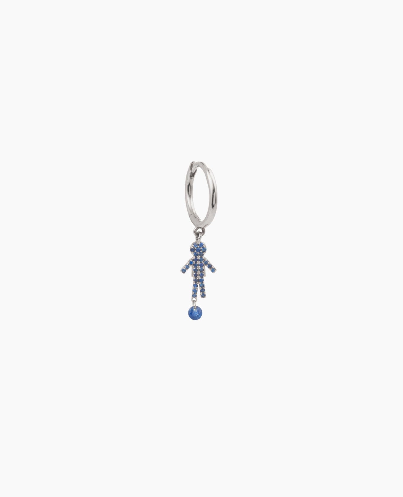 Mono boucle d'oreille Séléné anneau Boy pavée un saphir