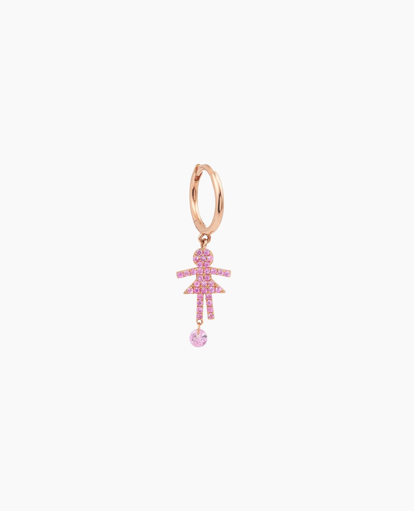 Mono boucle d'oreille Séléné anneau Girl pavée un saphir