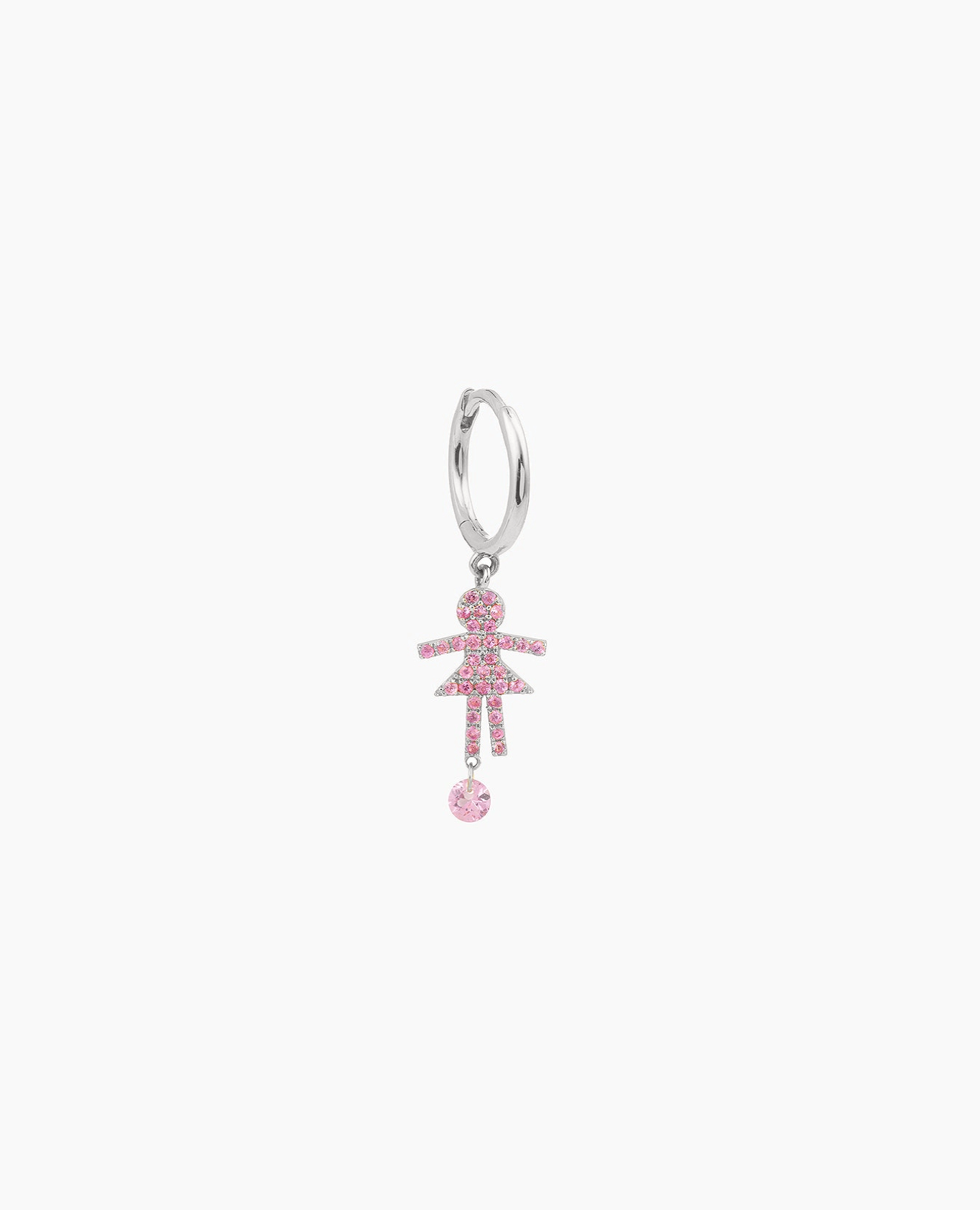 Boucle d'oreille Séléné anneau Girl pavée un saphir