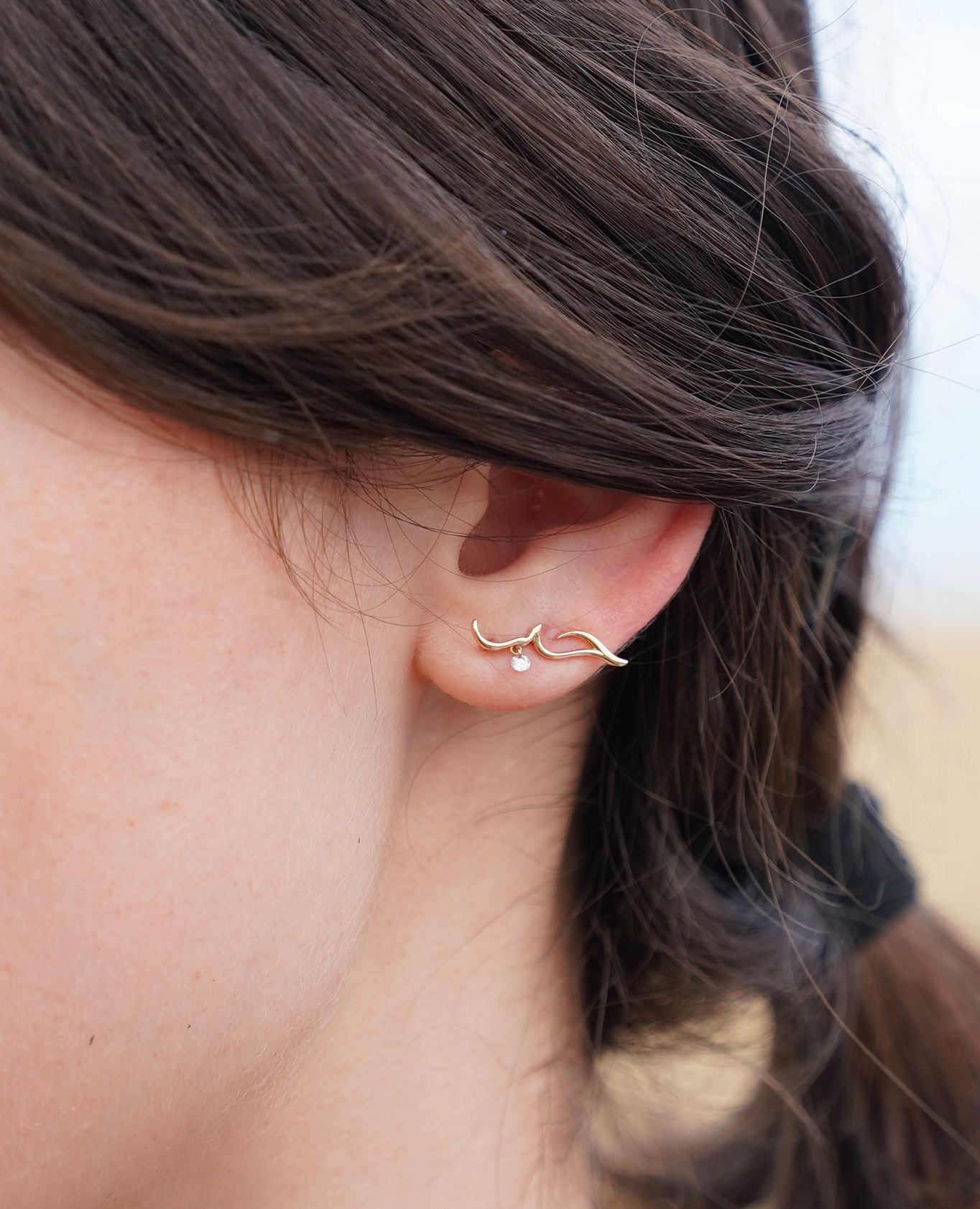 Mono boucle d'oreille Amour en arabe