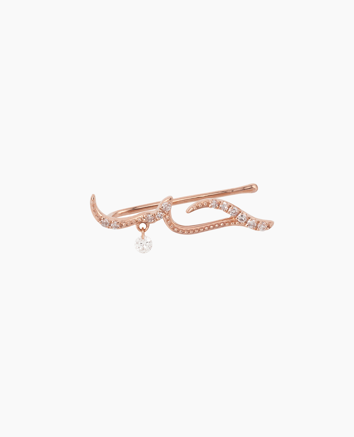 Mono boucle d'oreille Amour en arabe pavée