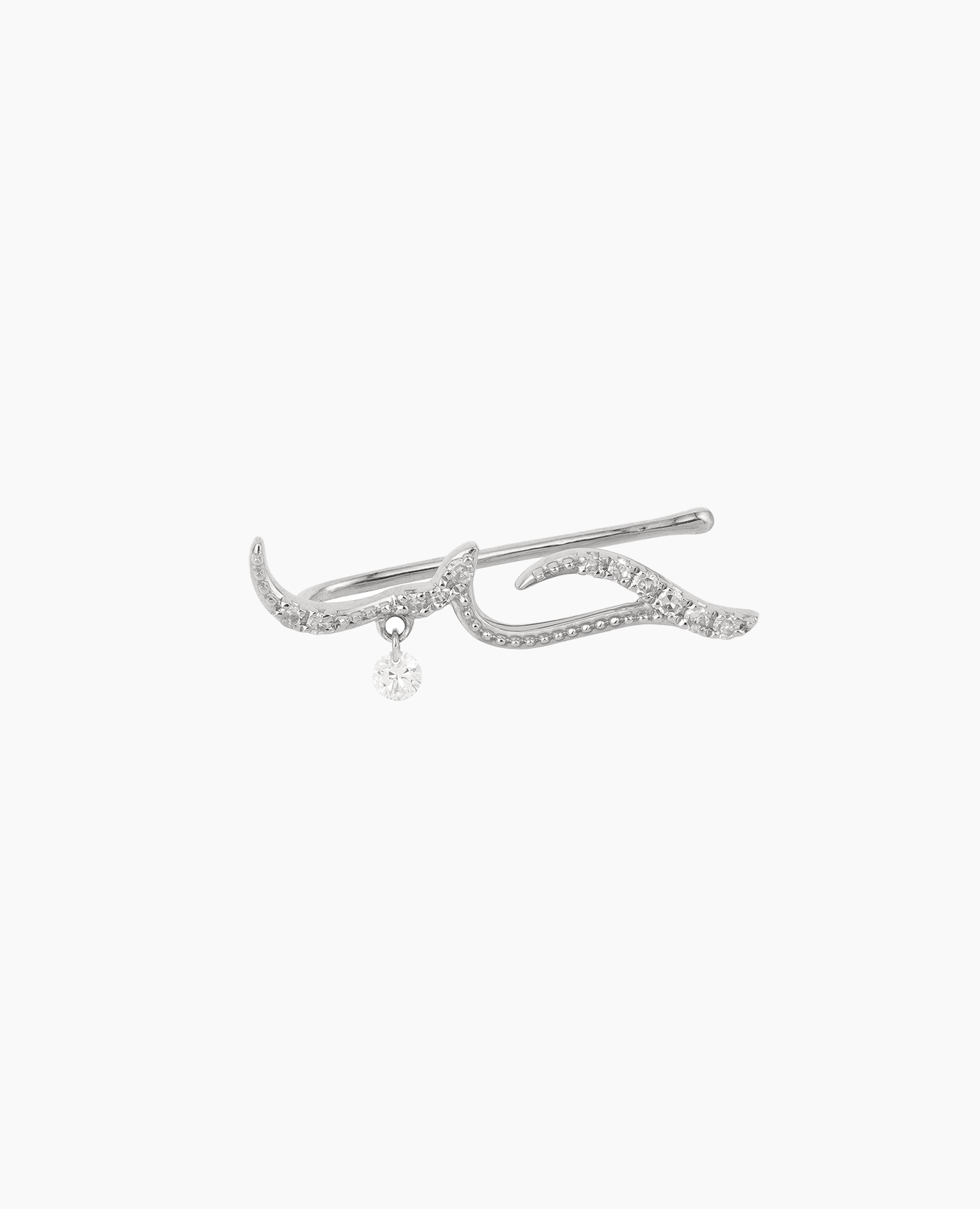 Mono boucle d'oreille Amour en arabe pavée
