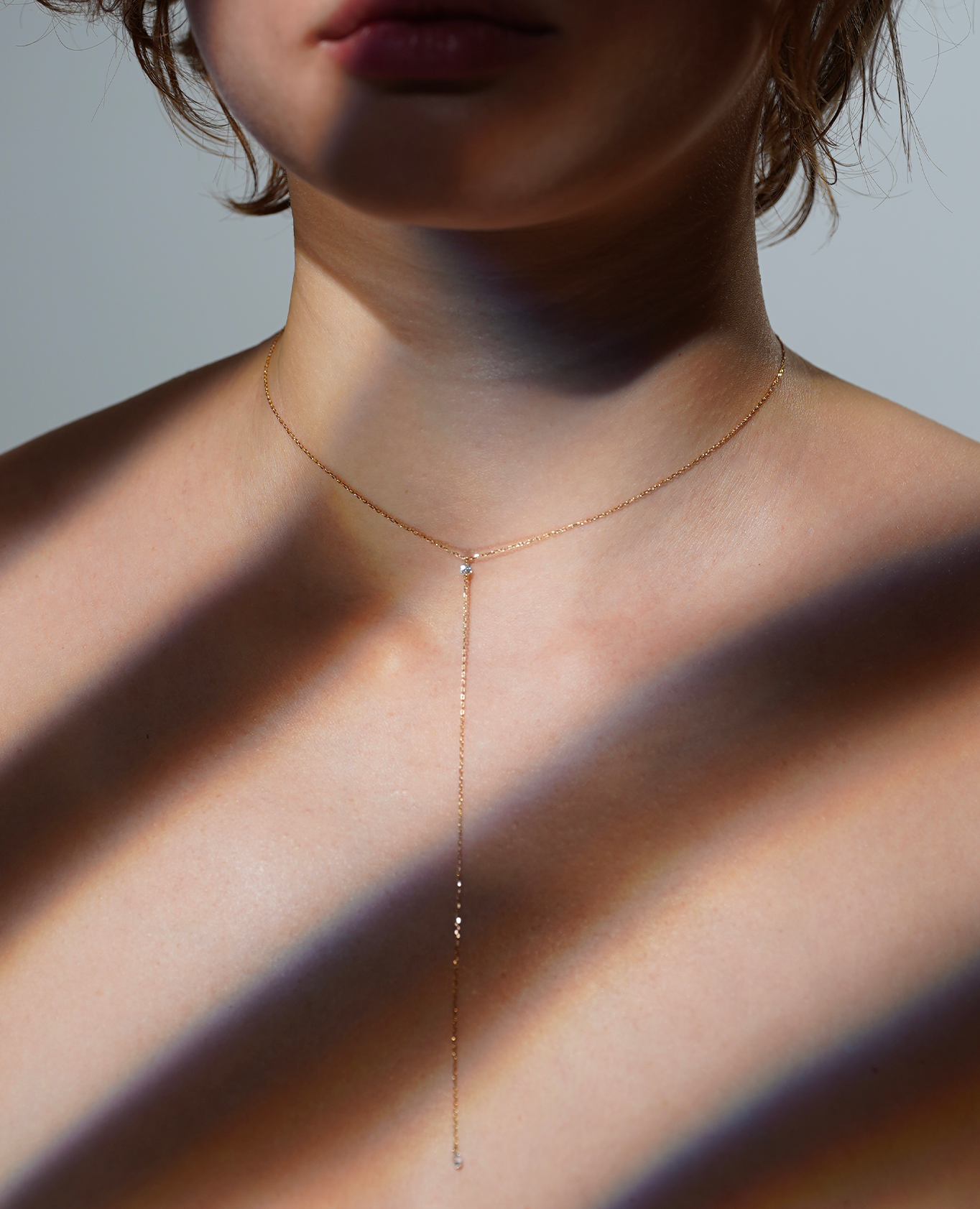 Danaé two-diamond tie necklace