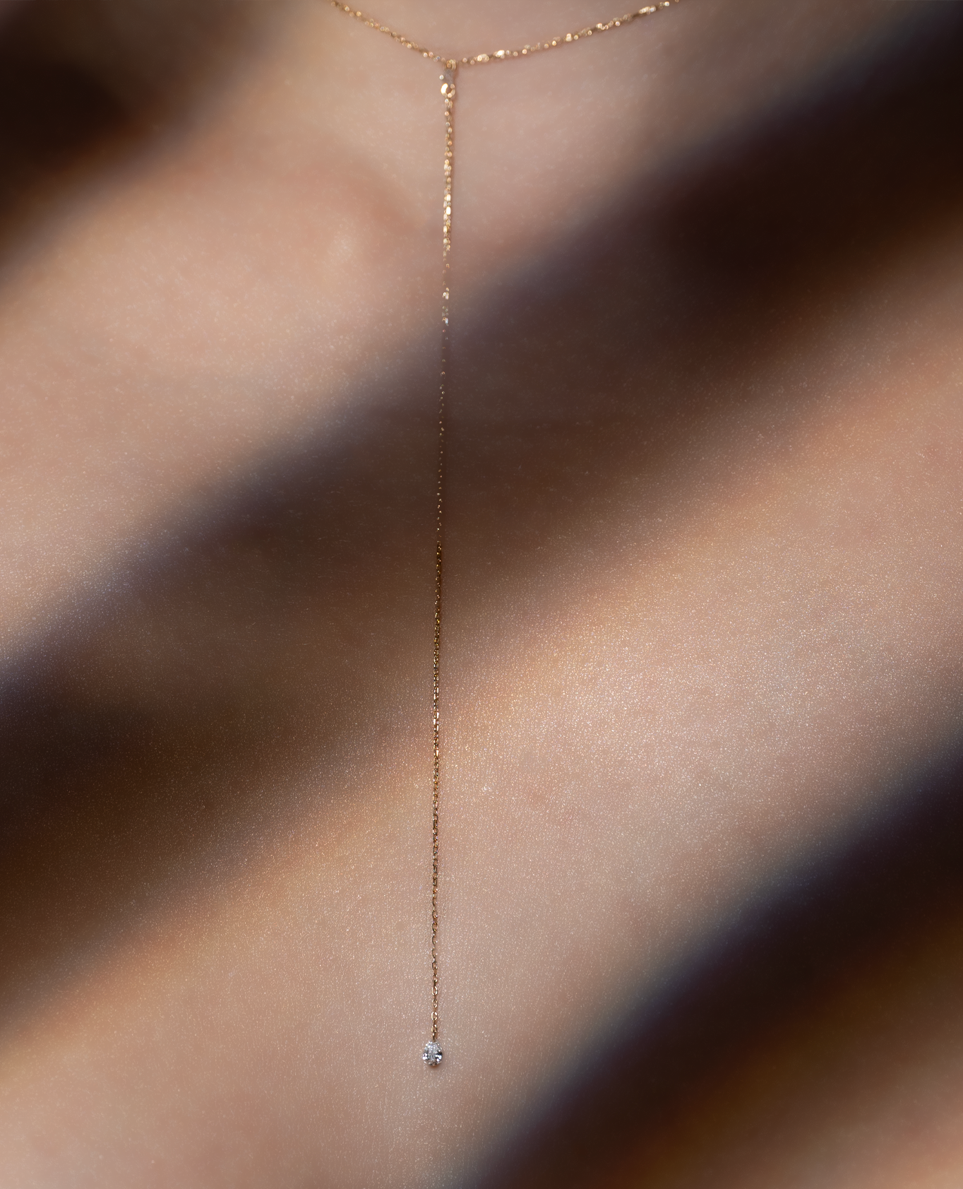 Danaé two-diamond tie necklace