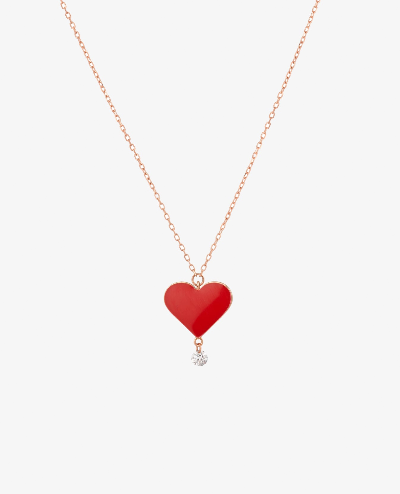 Collier Cœur Rouge un diamant