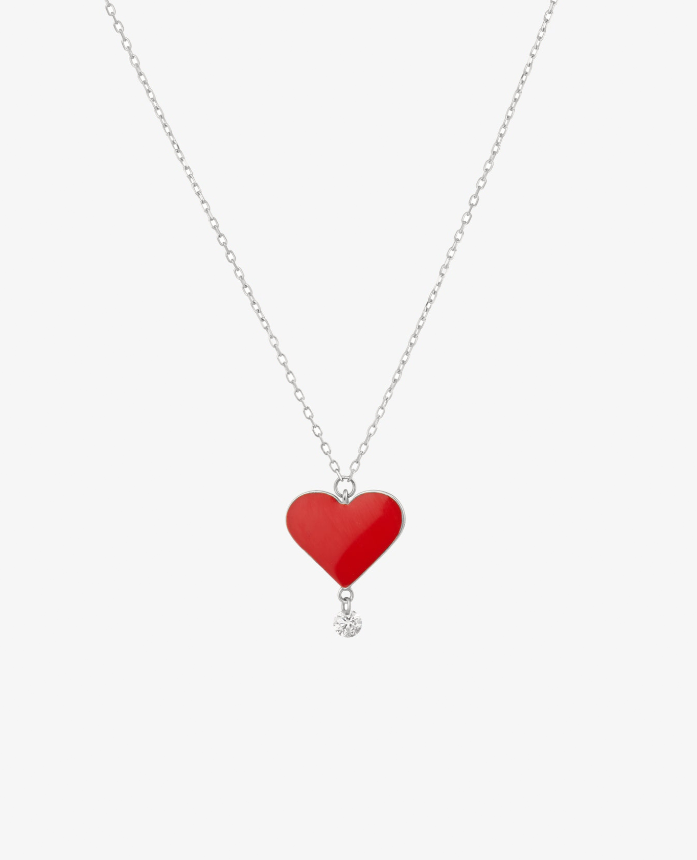 Collier Cœur Rouge un diamant