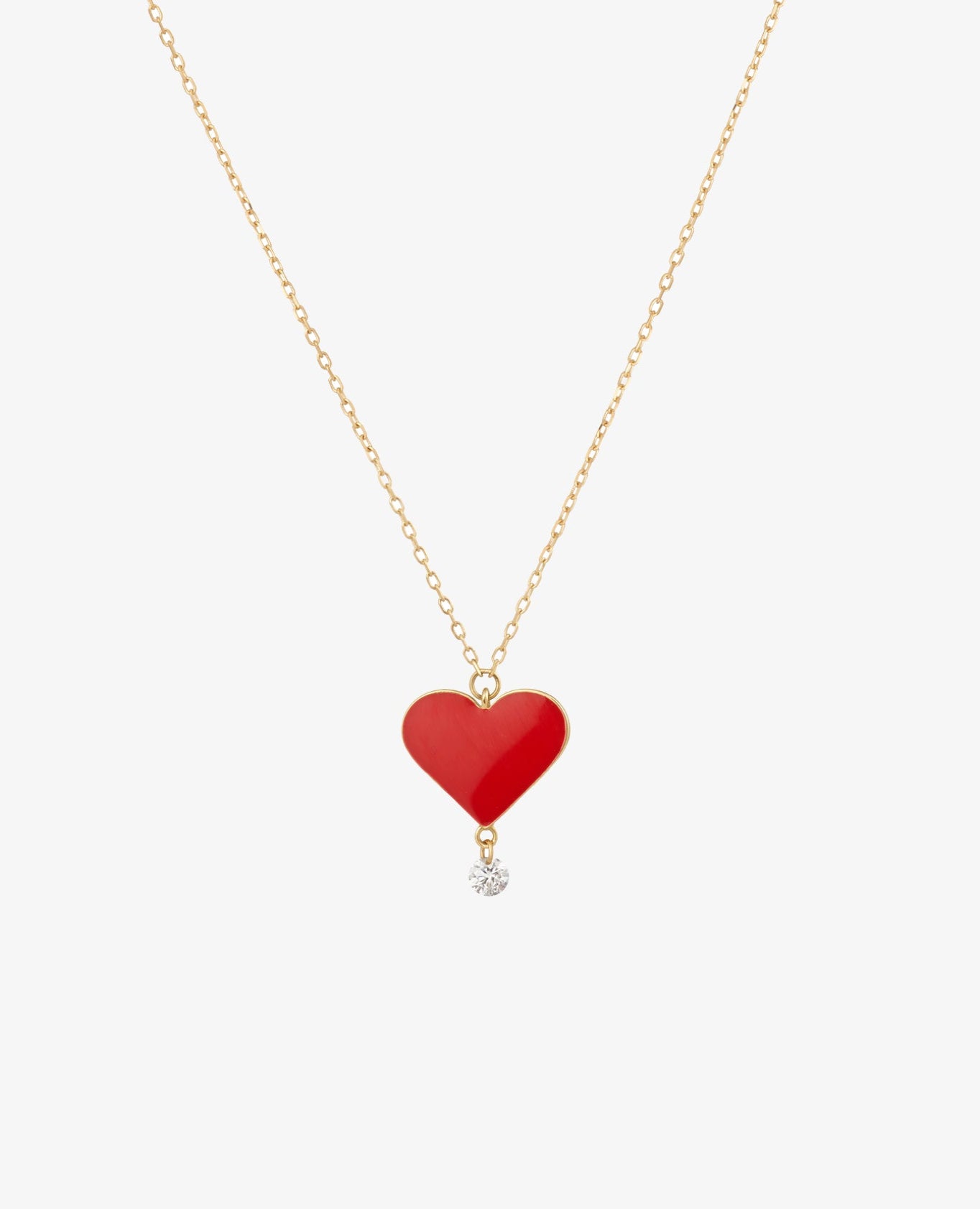 Collier Cœur Rouge 1 diamant