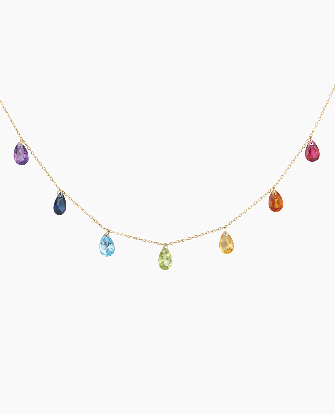 Seven Hanging Chakras Necklace