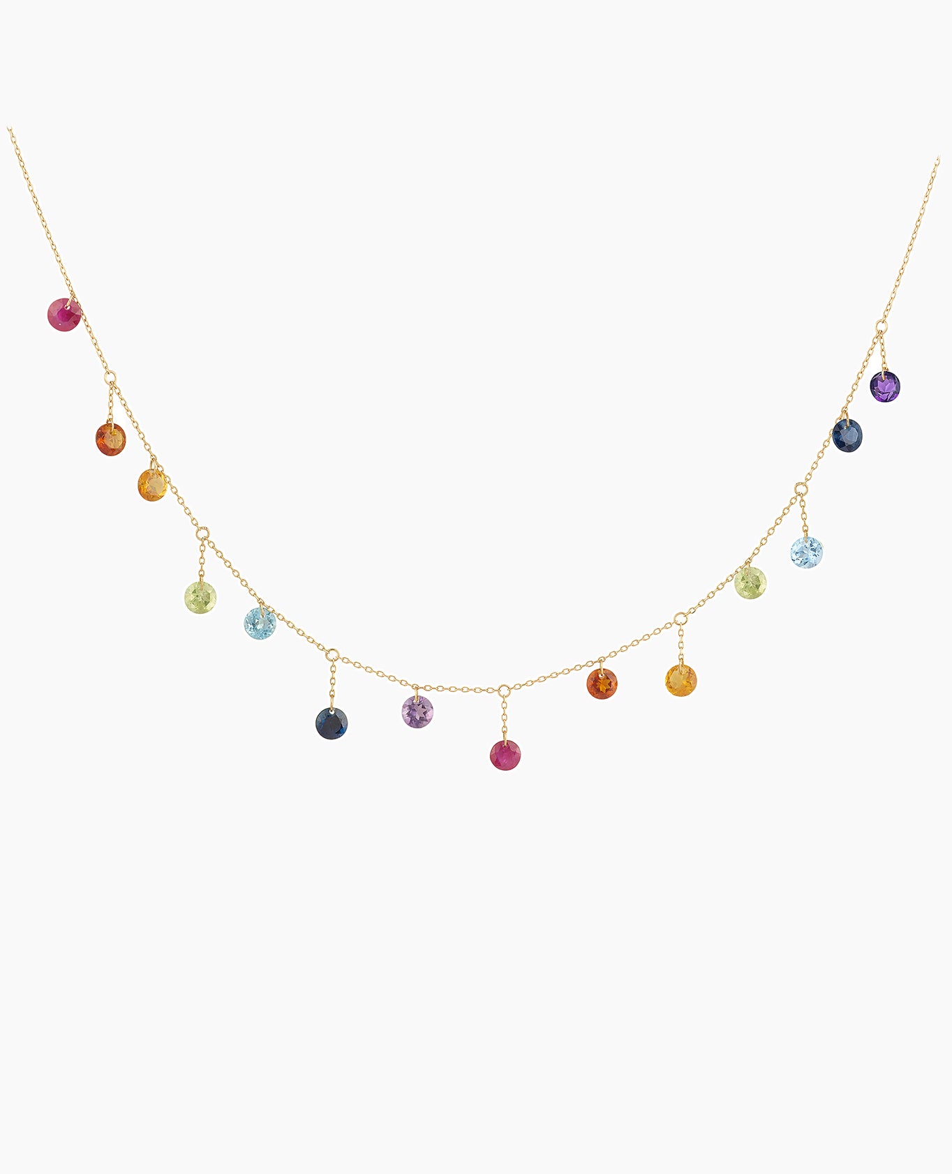 Seven Hanging Chakras Necklace
