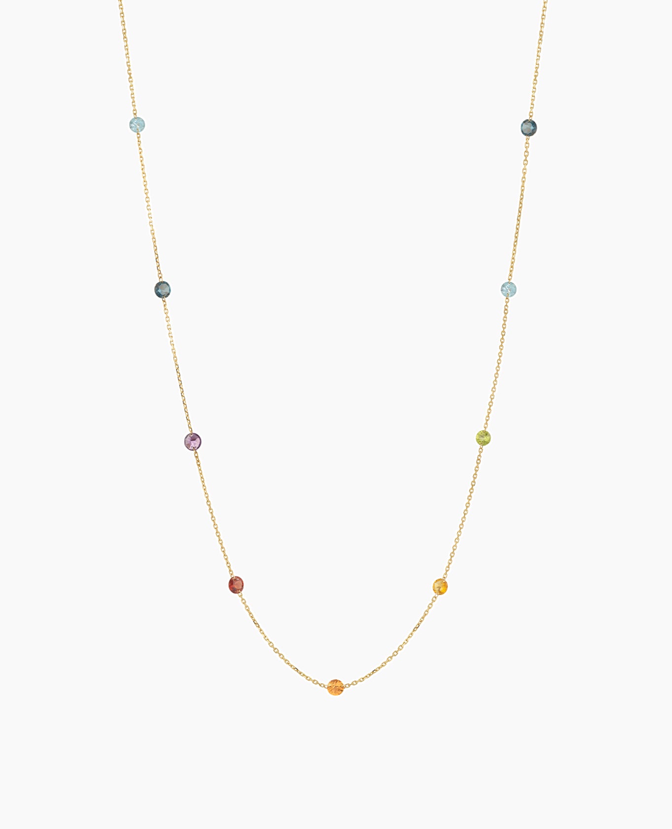 Seven Hanging Chakras Necklace