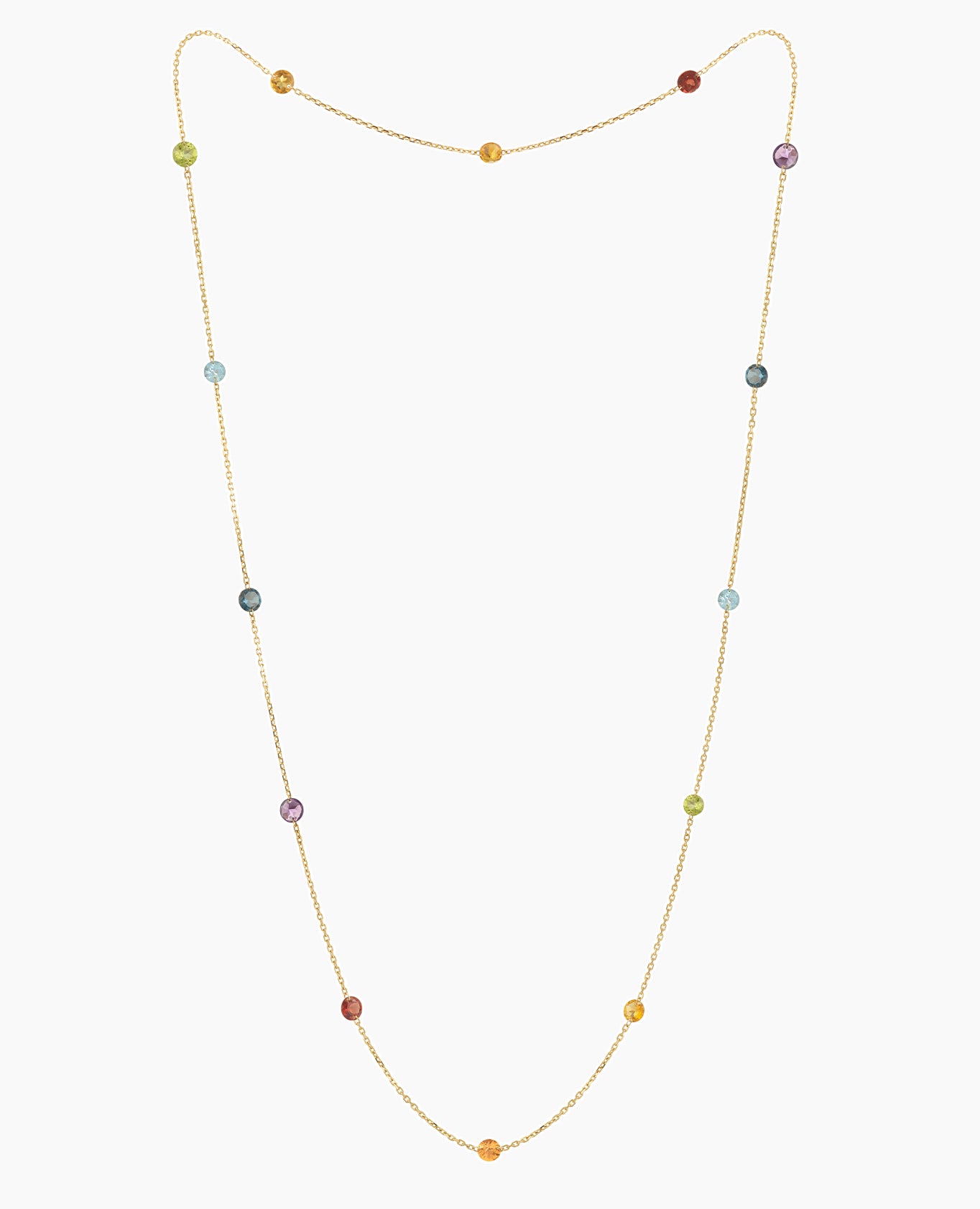Seven Hanging Chakras Necklace