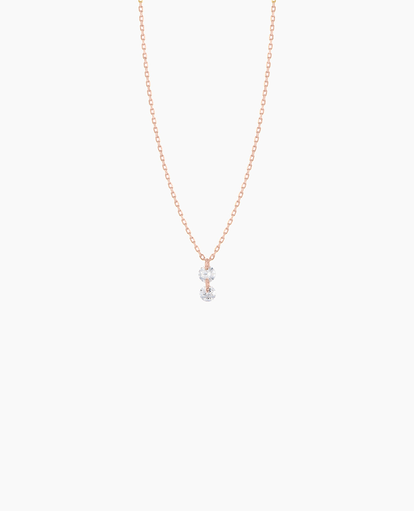 Danaé necklace with two diamonds