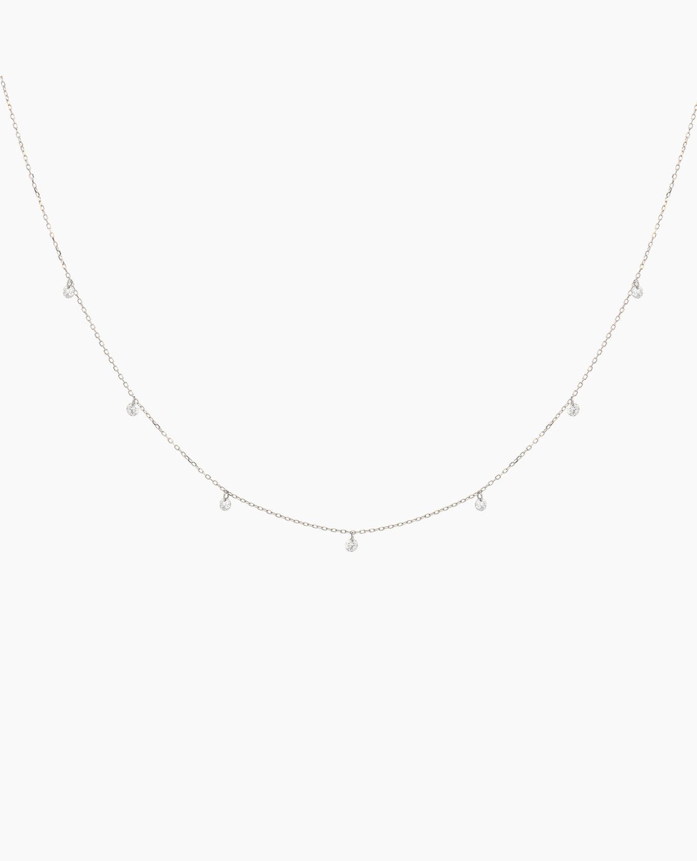 Collier Mini Danaé 7 diamants 0,32 Blanc