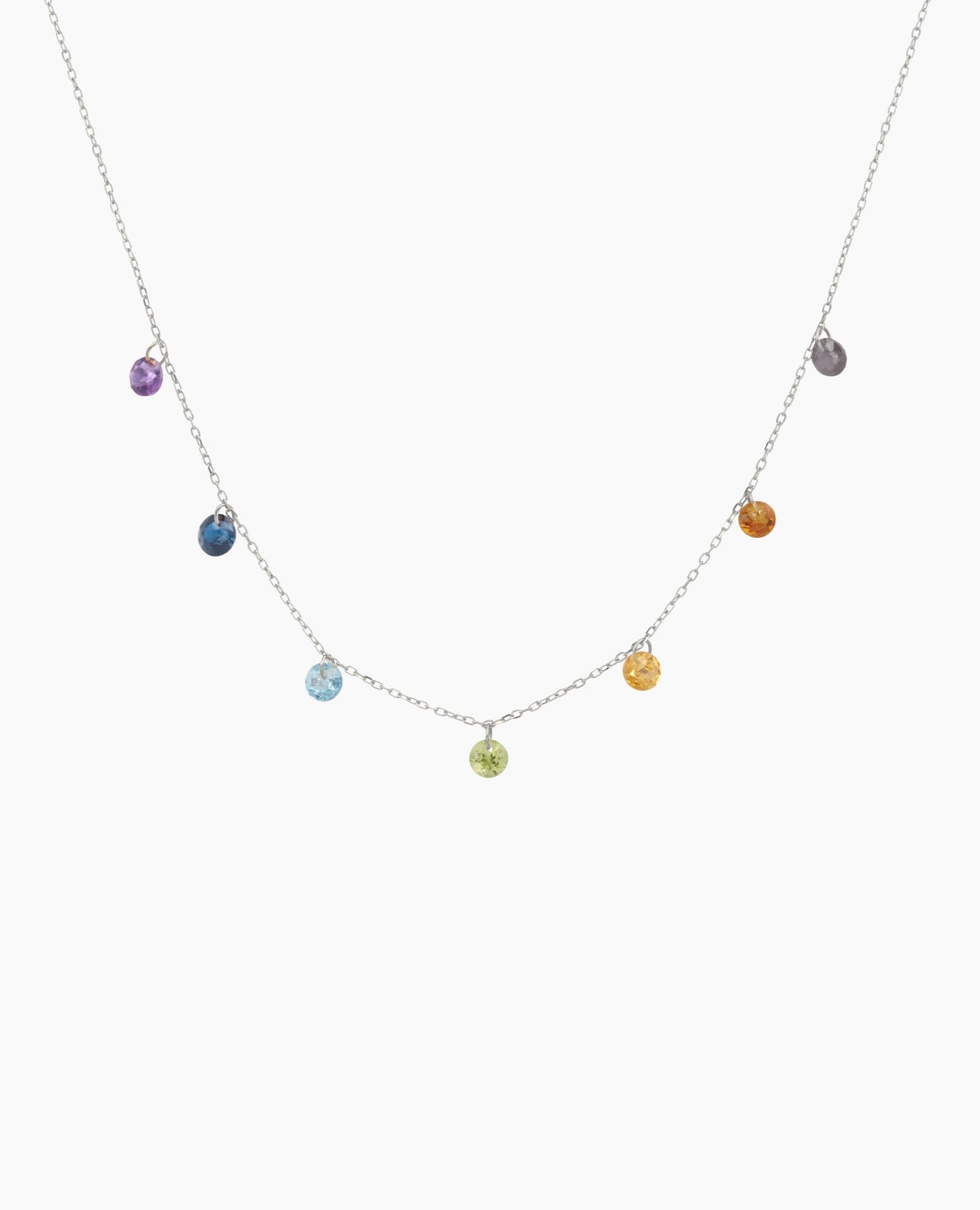 Seven Hanging Chakras Necklace